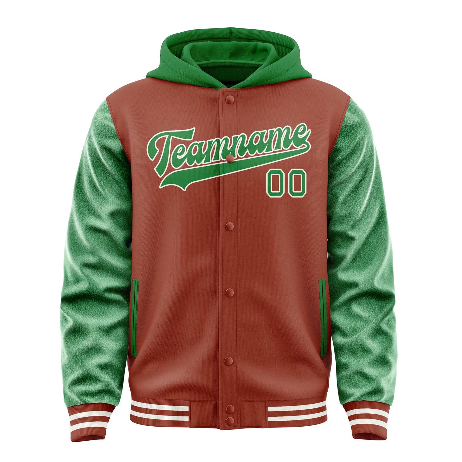 Custom Coral Red Emerald Green Jacket