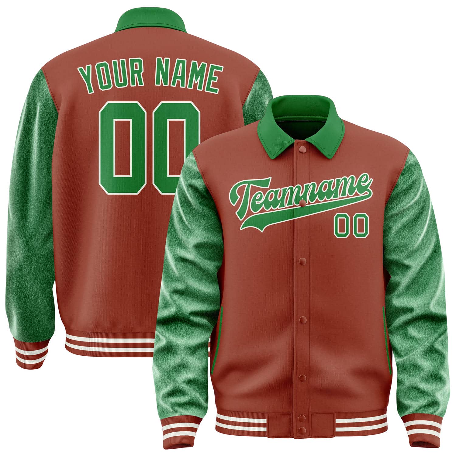 Custom Coral Red Emerald Green Jacket
