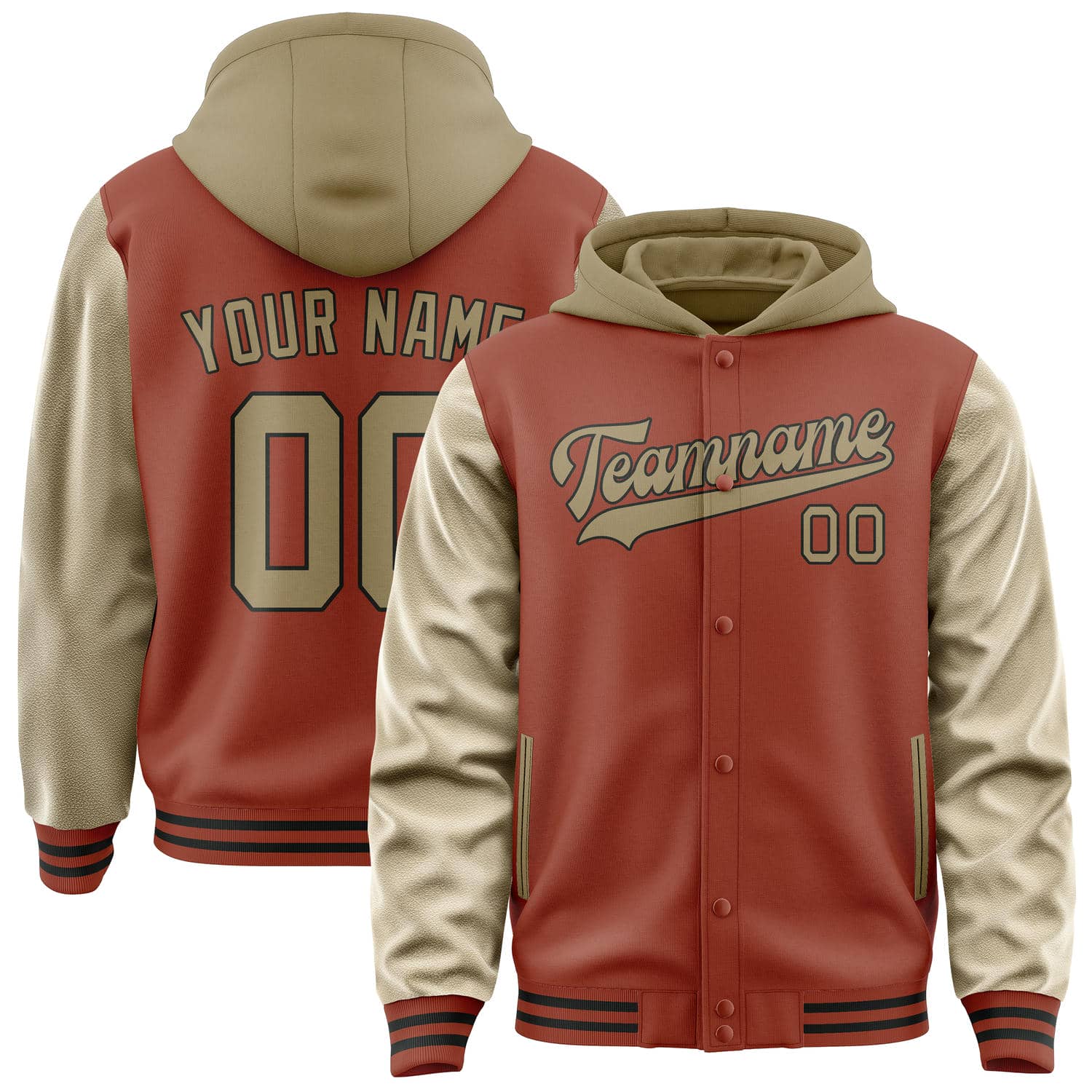 Custom Coral Red Light Khaki Jacket