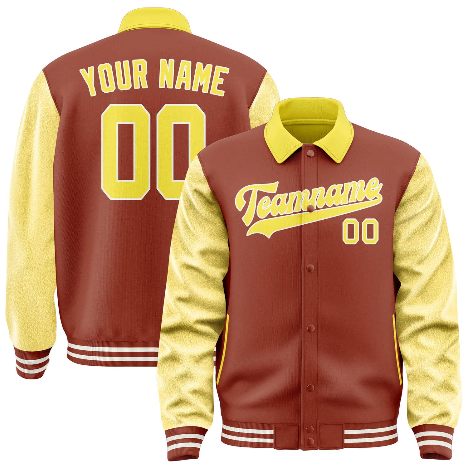 Custom Coral Red Light Yellow Jacket