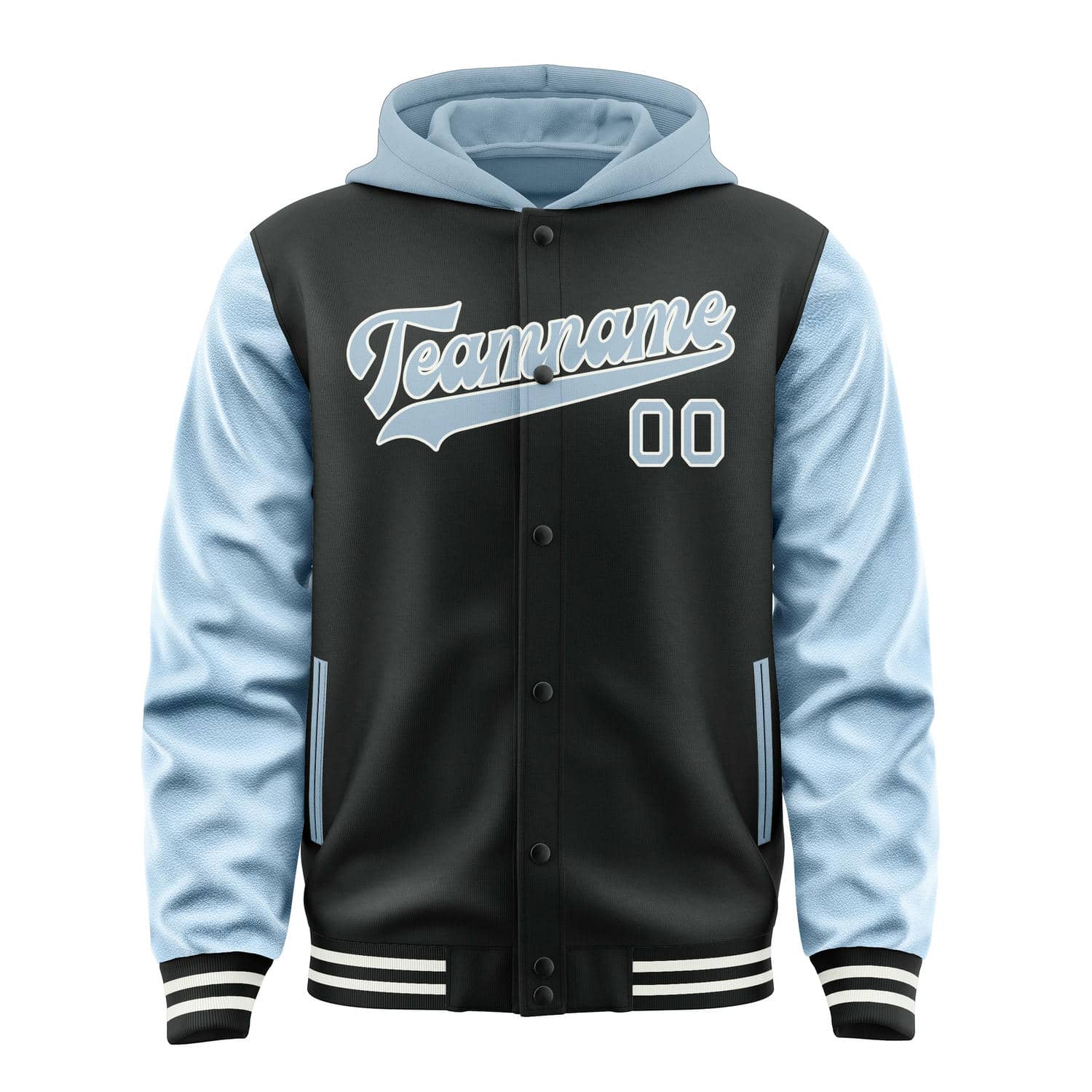 Custom Black Light Blue Jacket