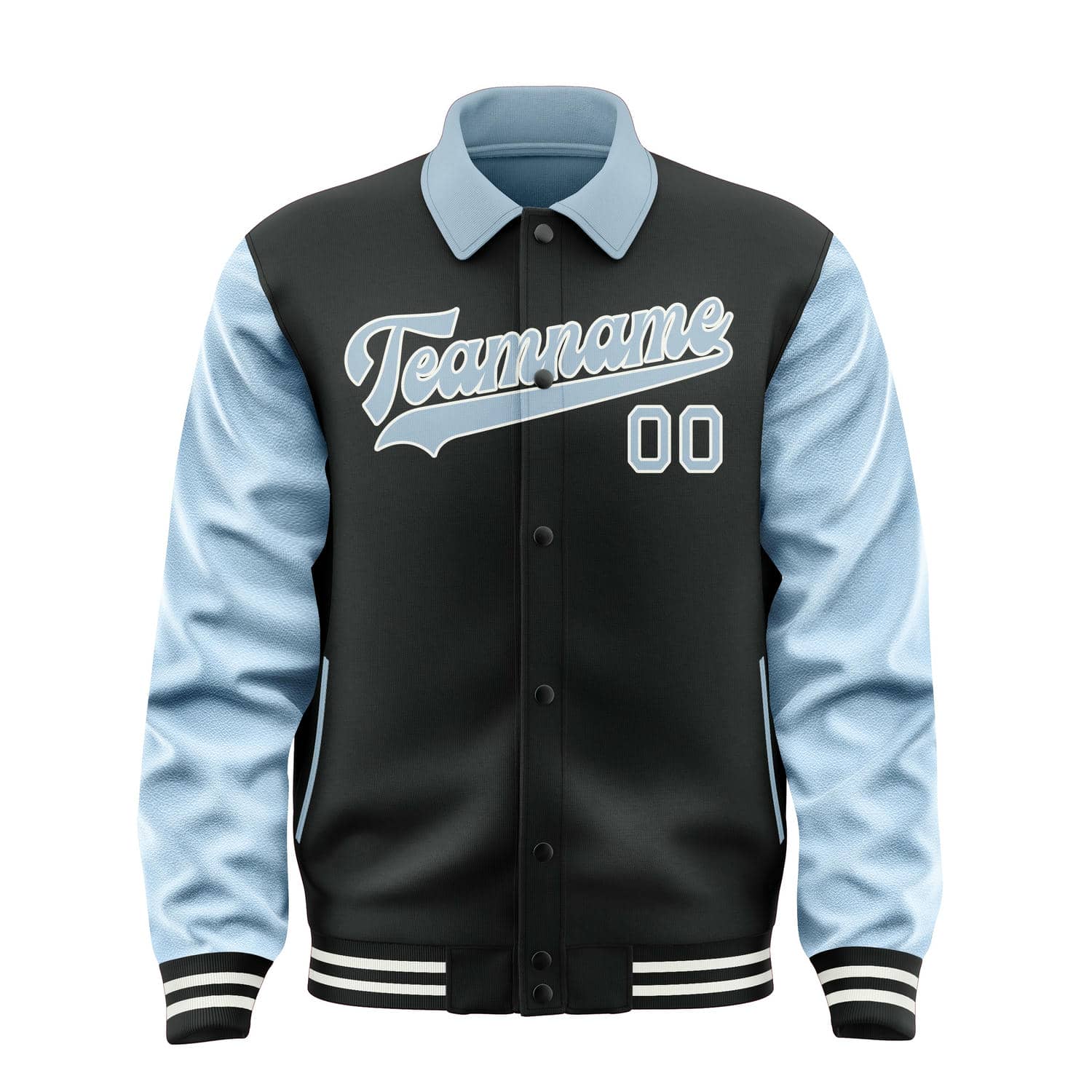 Custom Black Light Blue Jacket