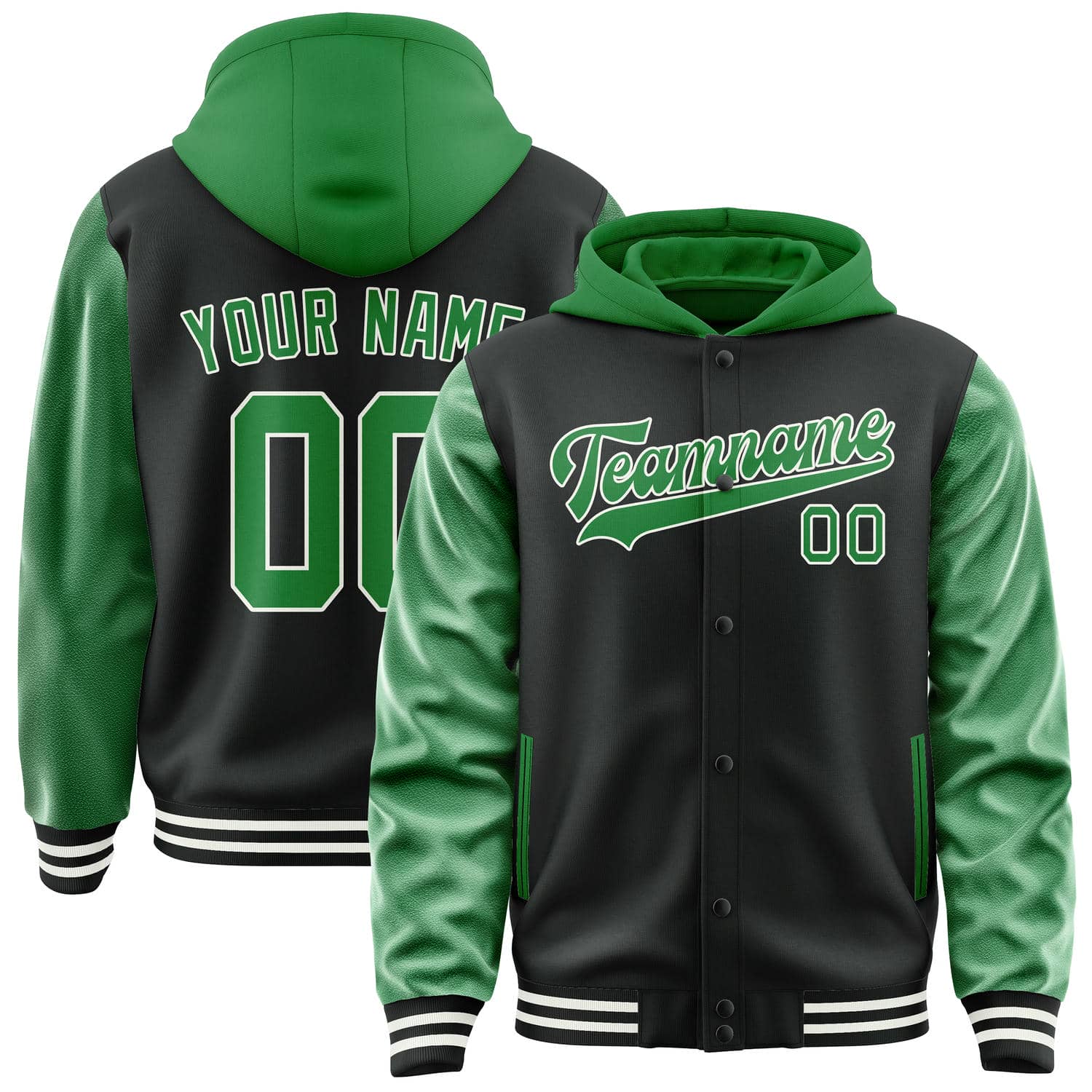 Custom Black Emerald Green Jacket