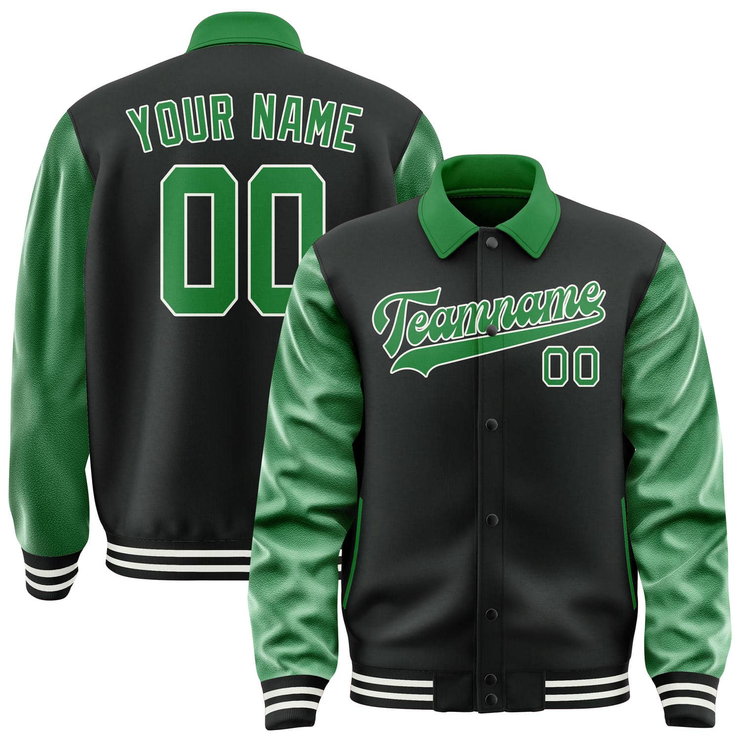 Custom Black Emerald Green Jacket