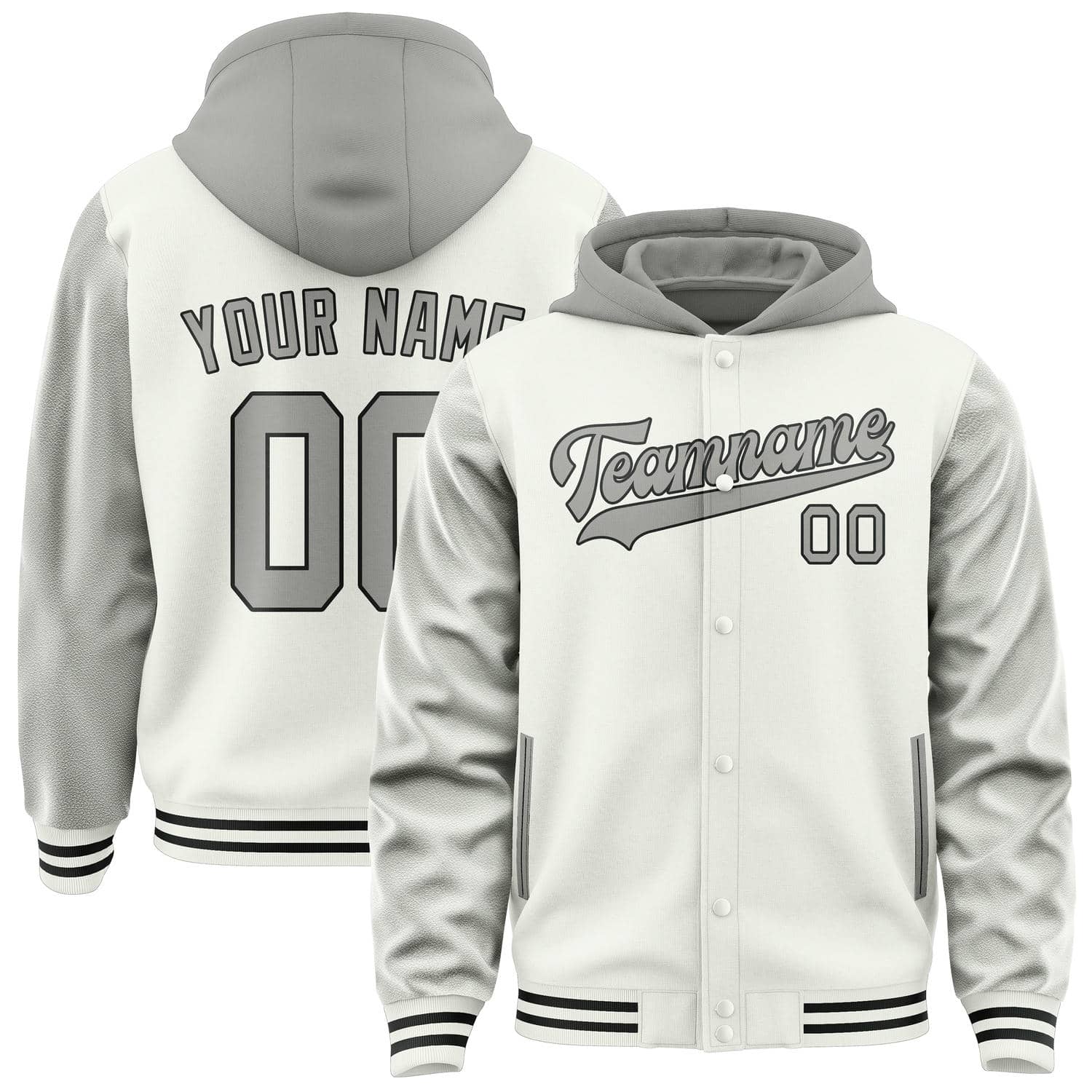 Custom White Gray Jacket