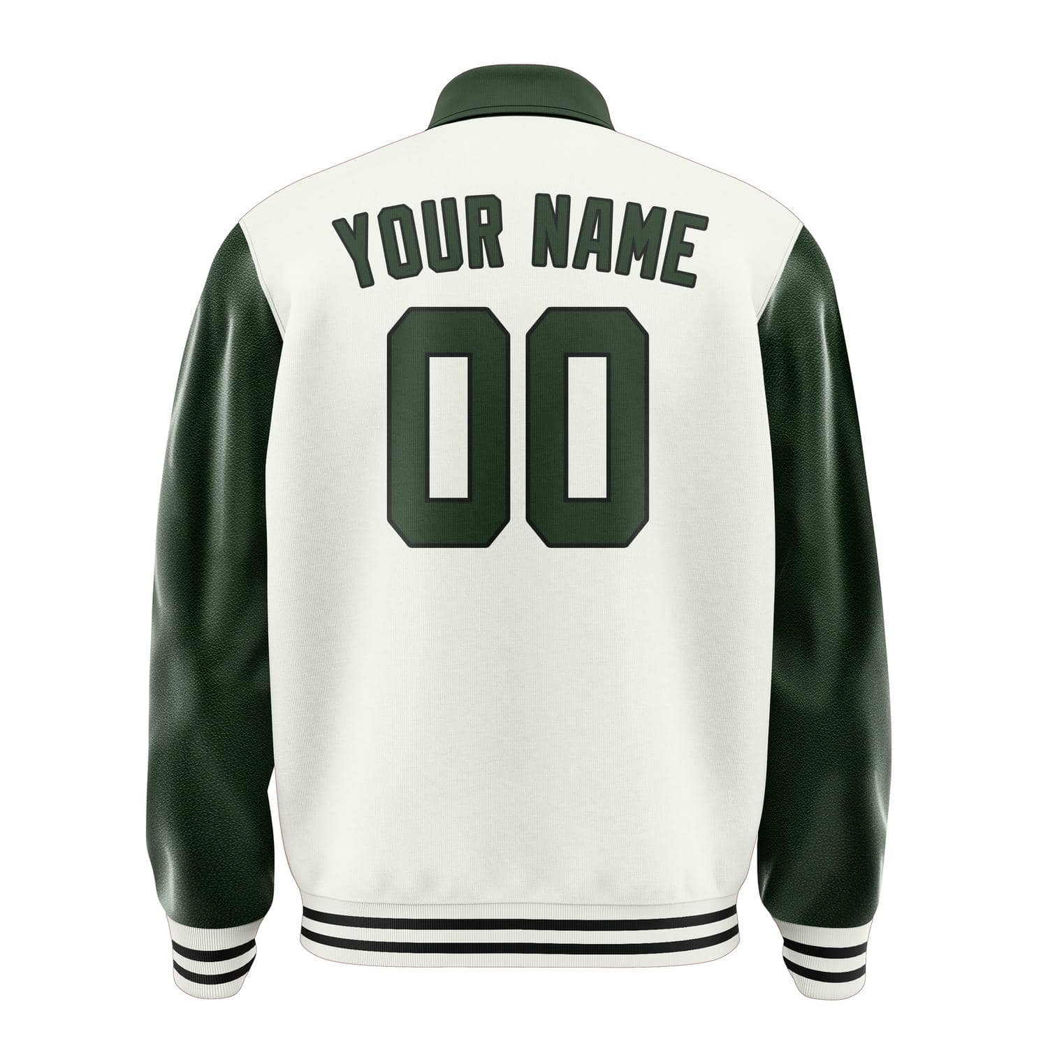 Custom White Dark Green Jacket