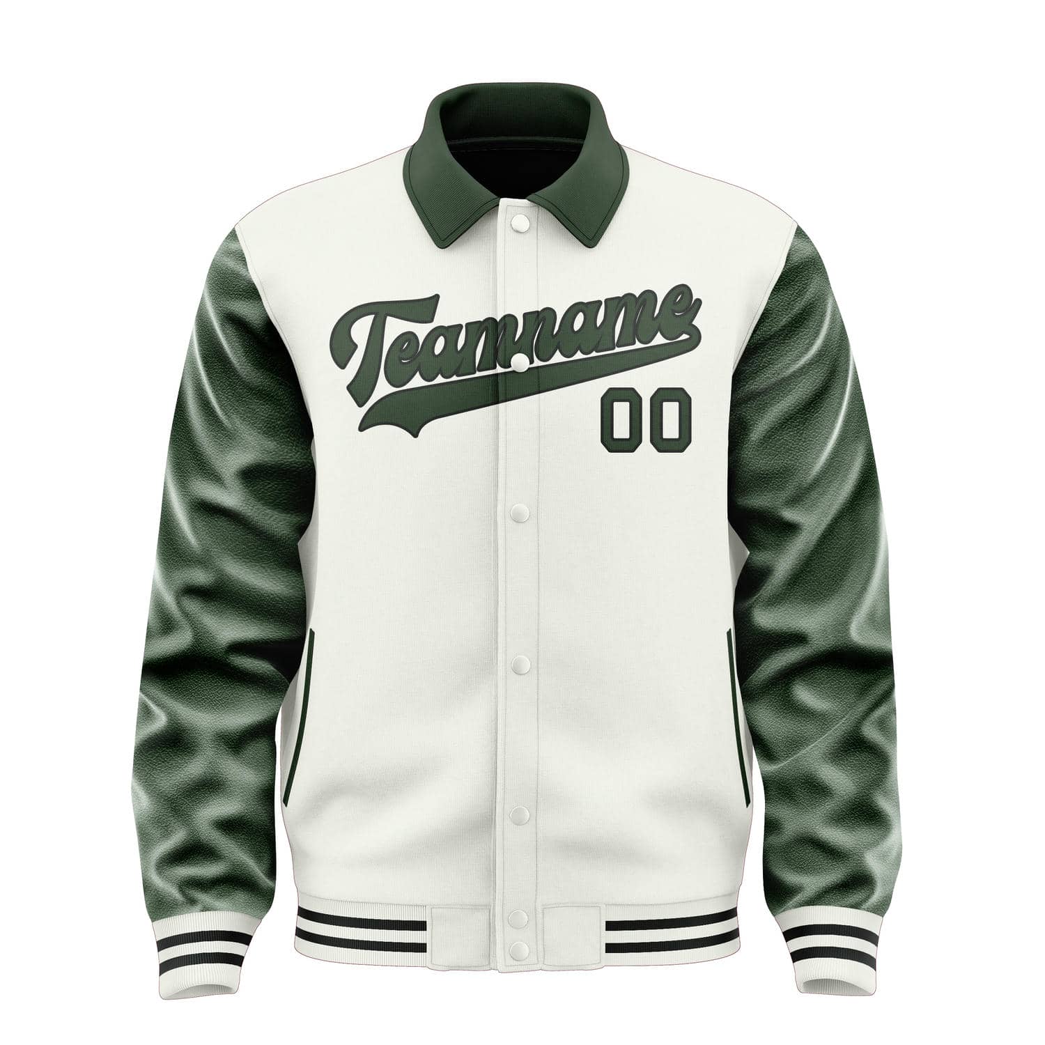 Custom White Dark Green Jacket