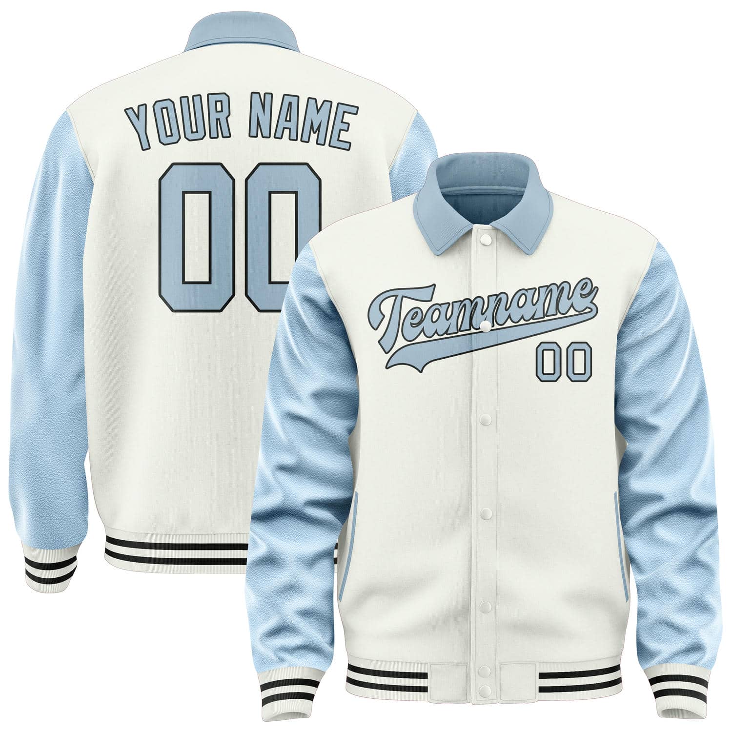 Custom White Light Blue Jacket