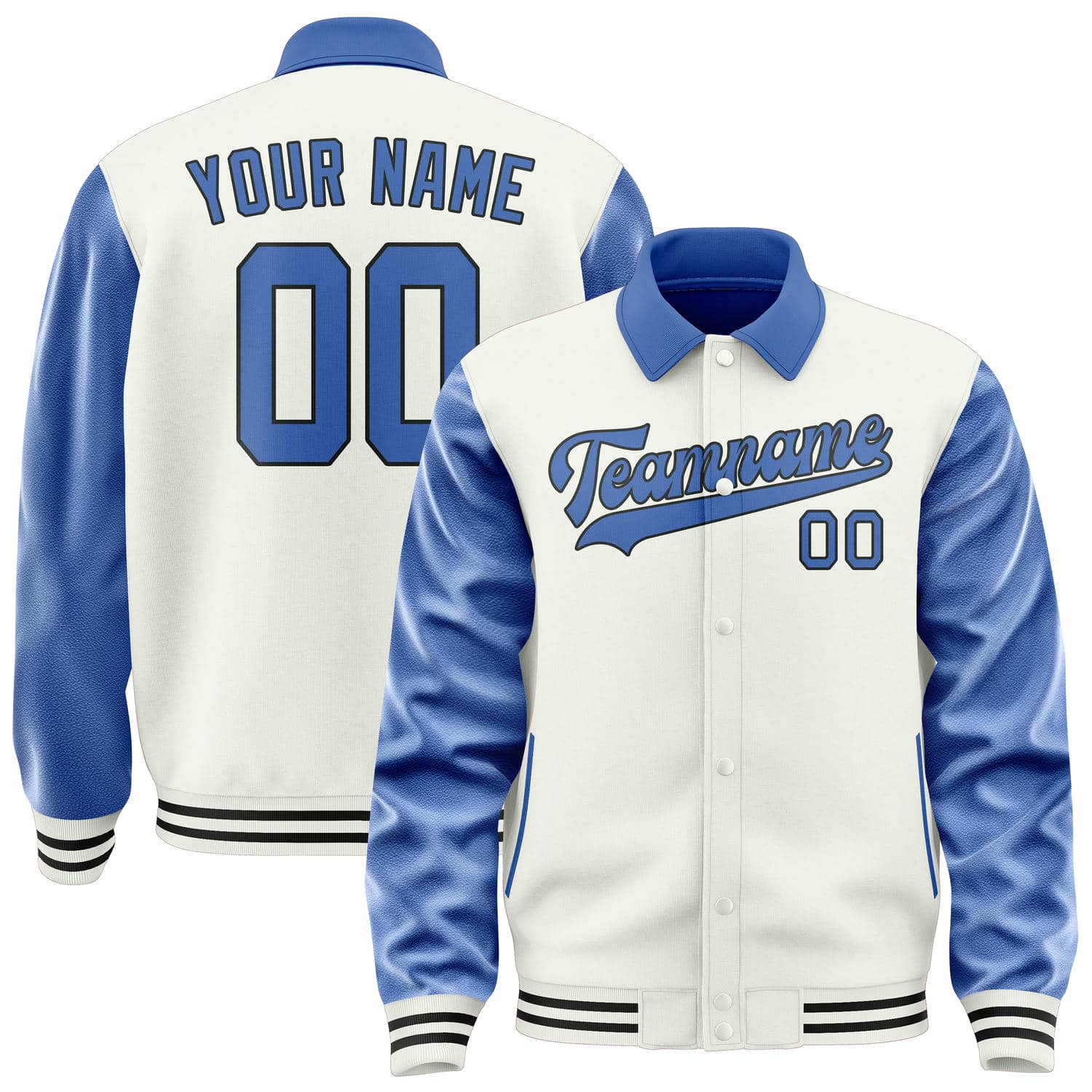 Custom White Sky Blue Jacket