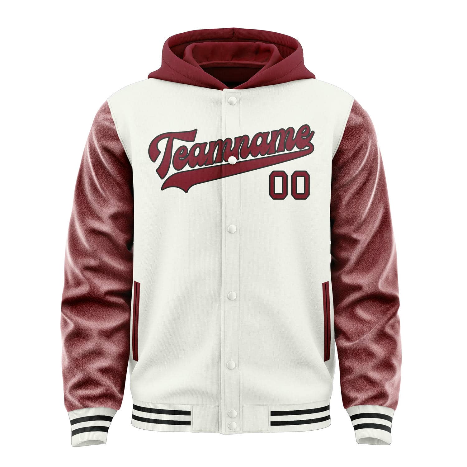 Custom White Crimson Red Jacket