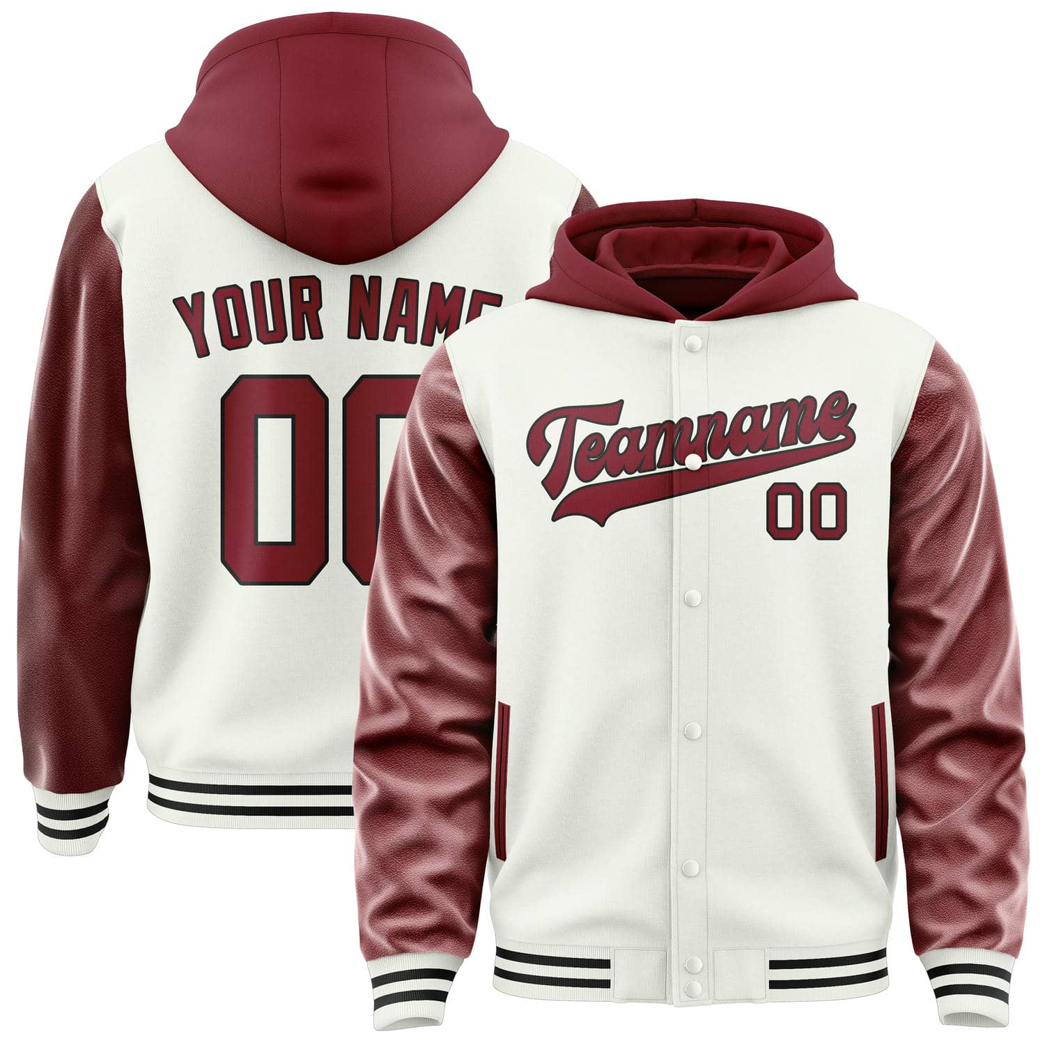 Custom White Crimson Red Jacket