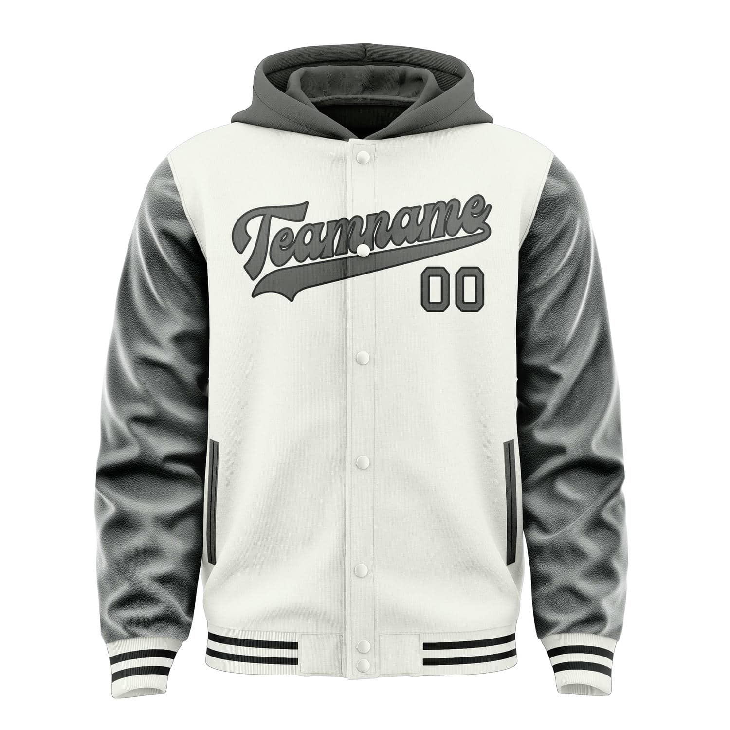 Custom White Dark Grey Jacket