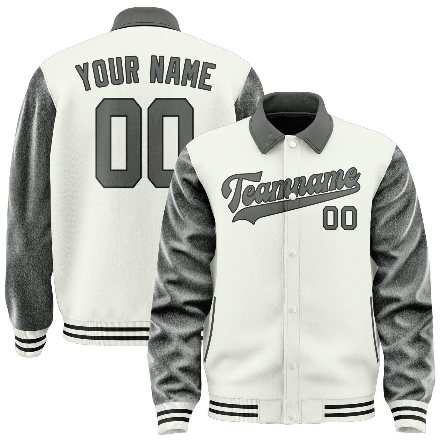 Custom White Dark Grey Jacket