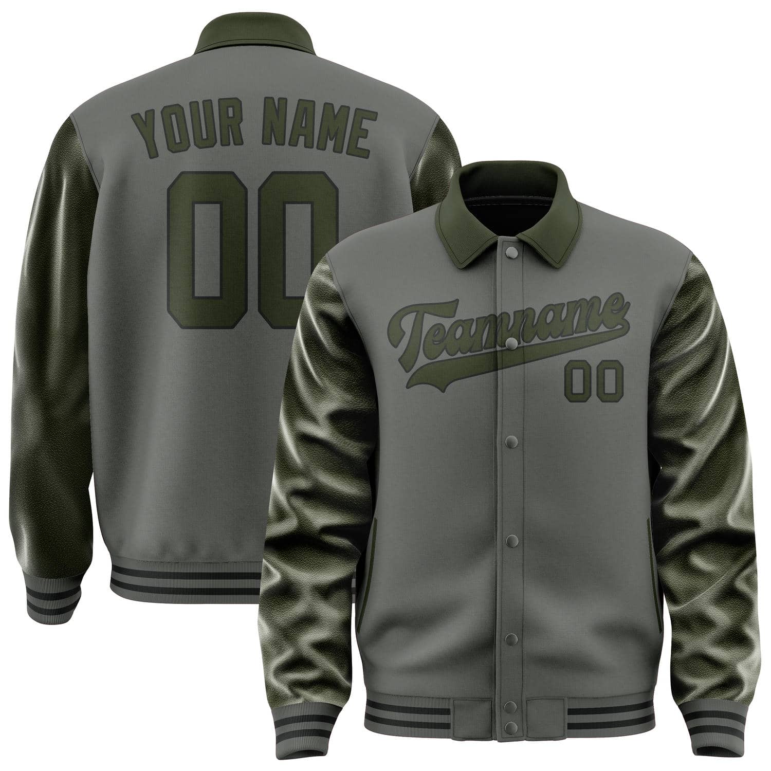 Custom Dark Grey Olive Jacket