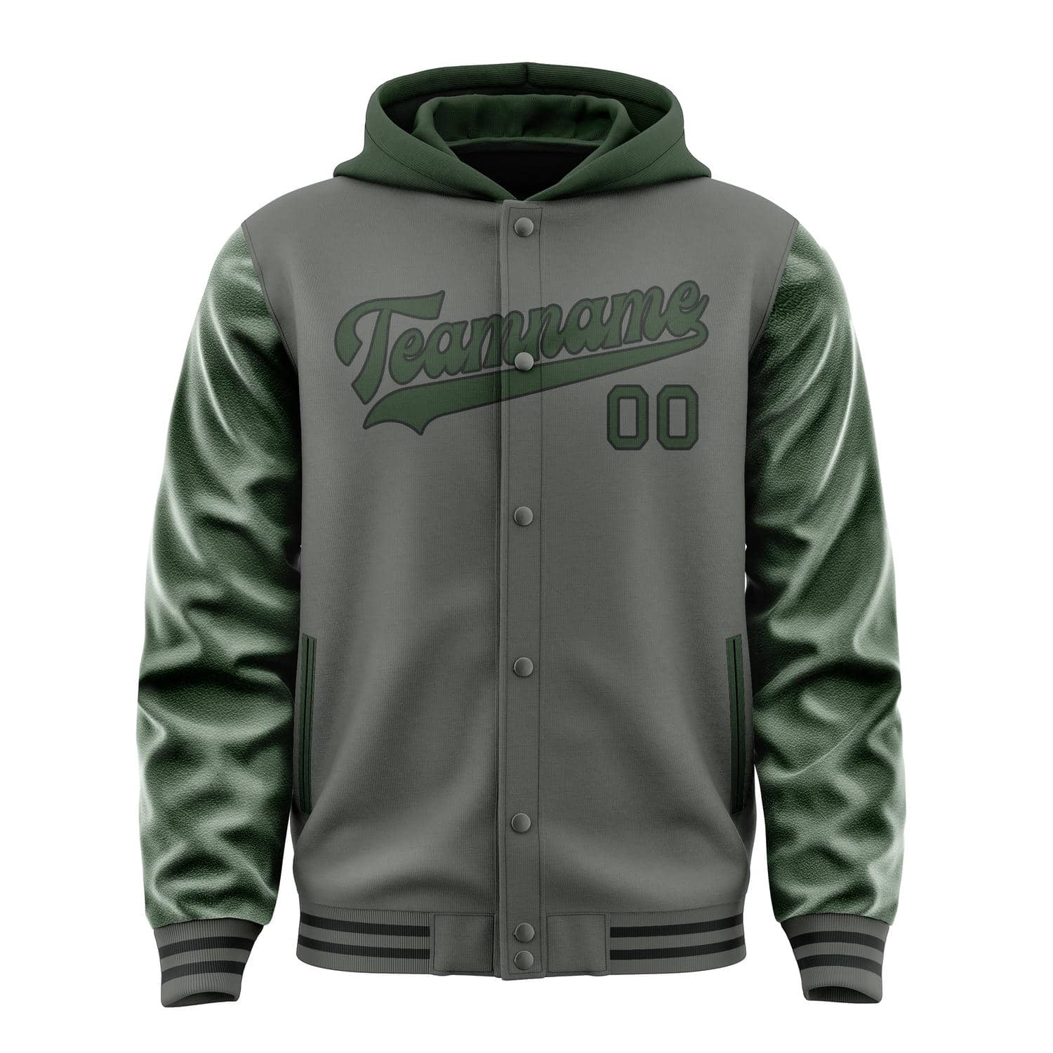 Custom Dark Grey Dark Green Jacket