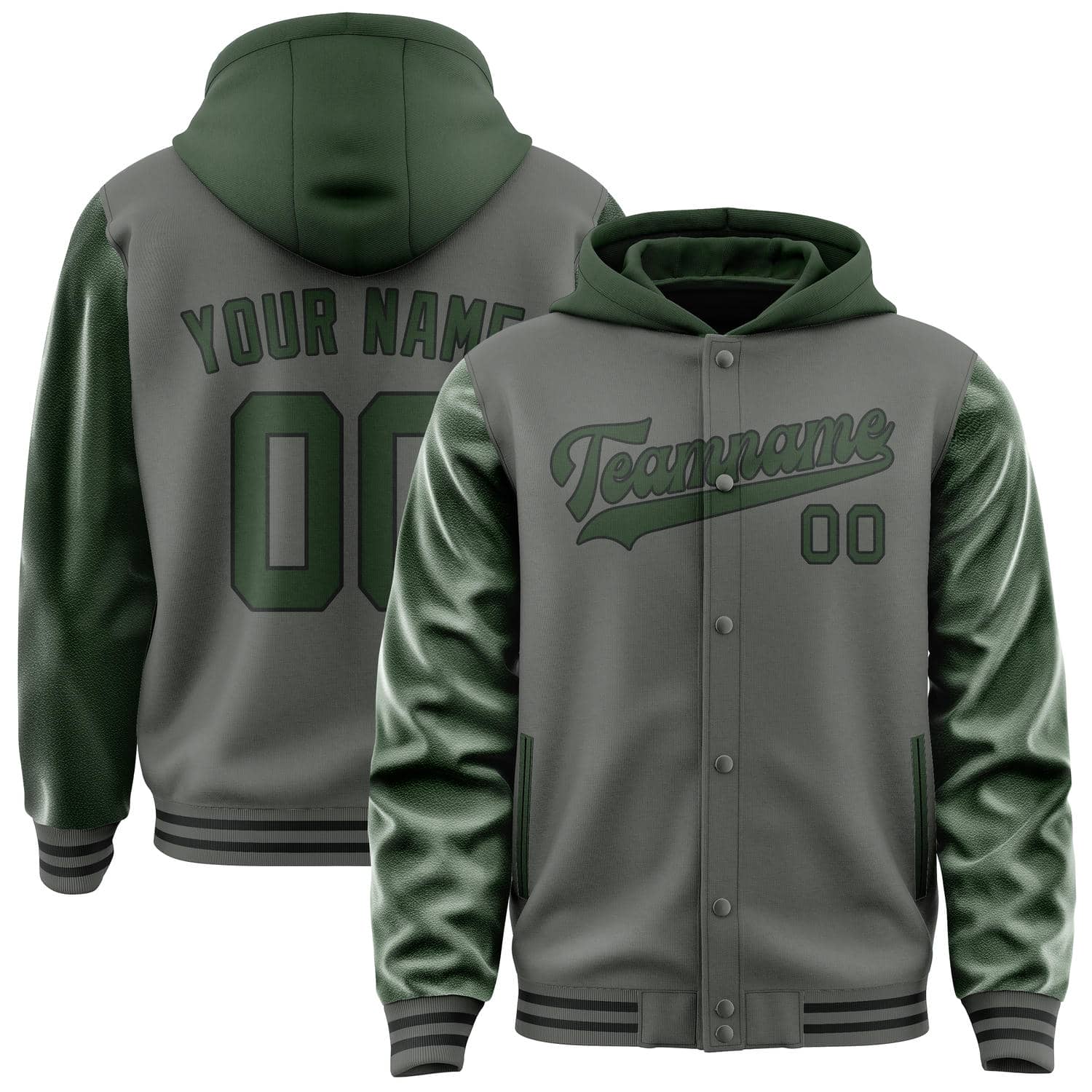Custom Dark Grey Dark Green Jacket