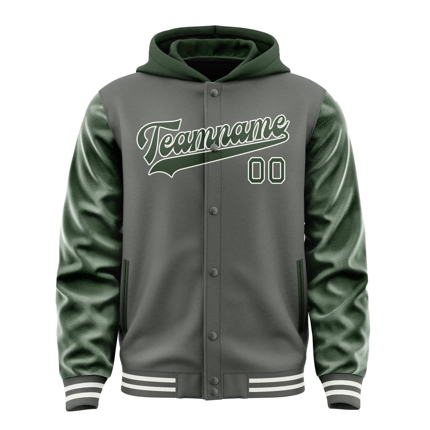 Custom Dark Grey Dark Green Jacket