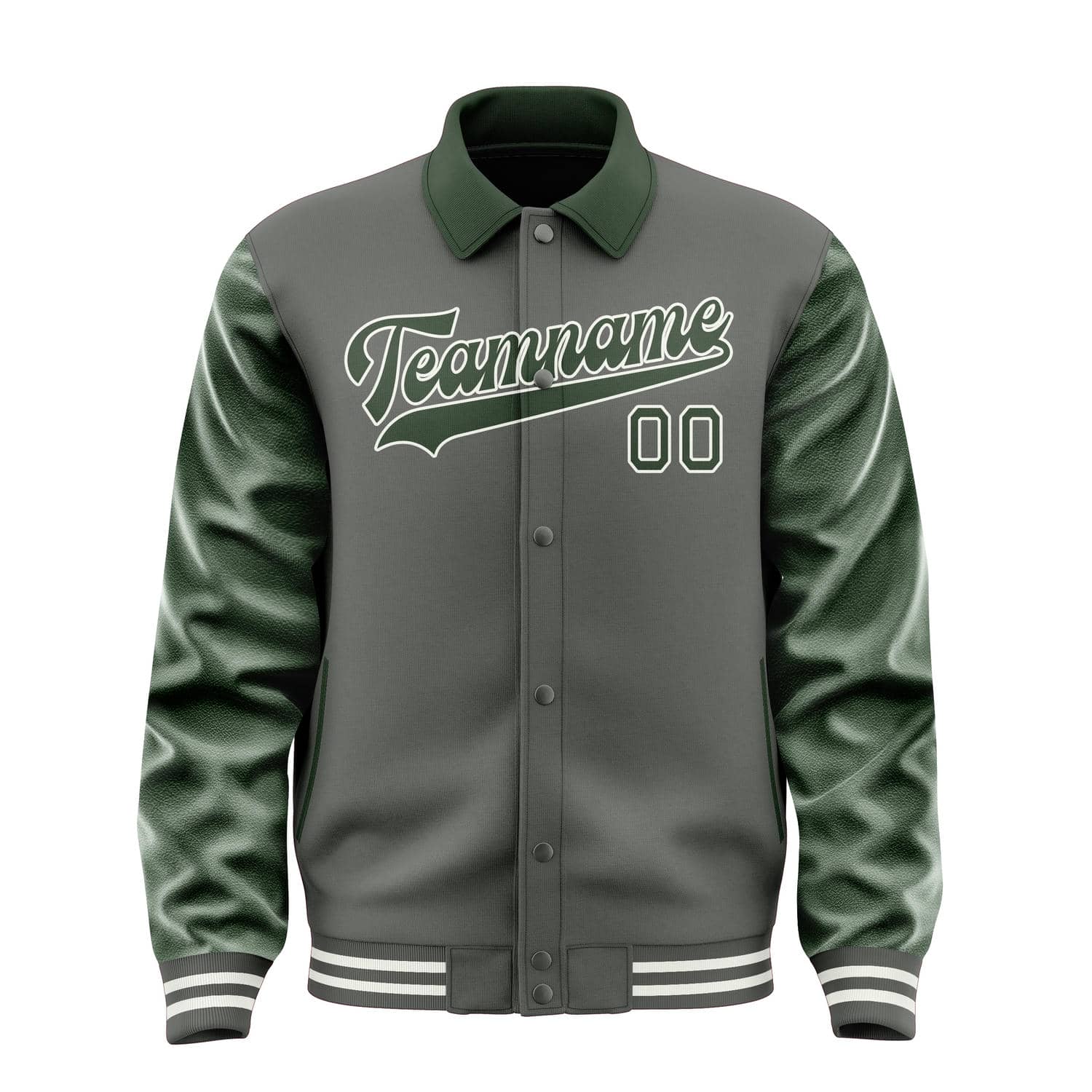 Custom Dark Grey Dark Green Jacket