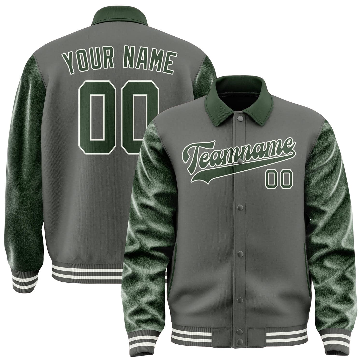 Custom Dark Grey Dark Green Jacket