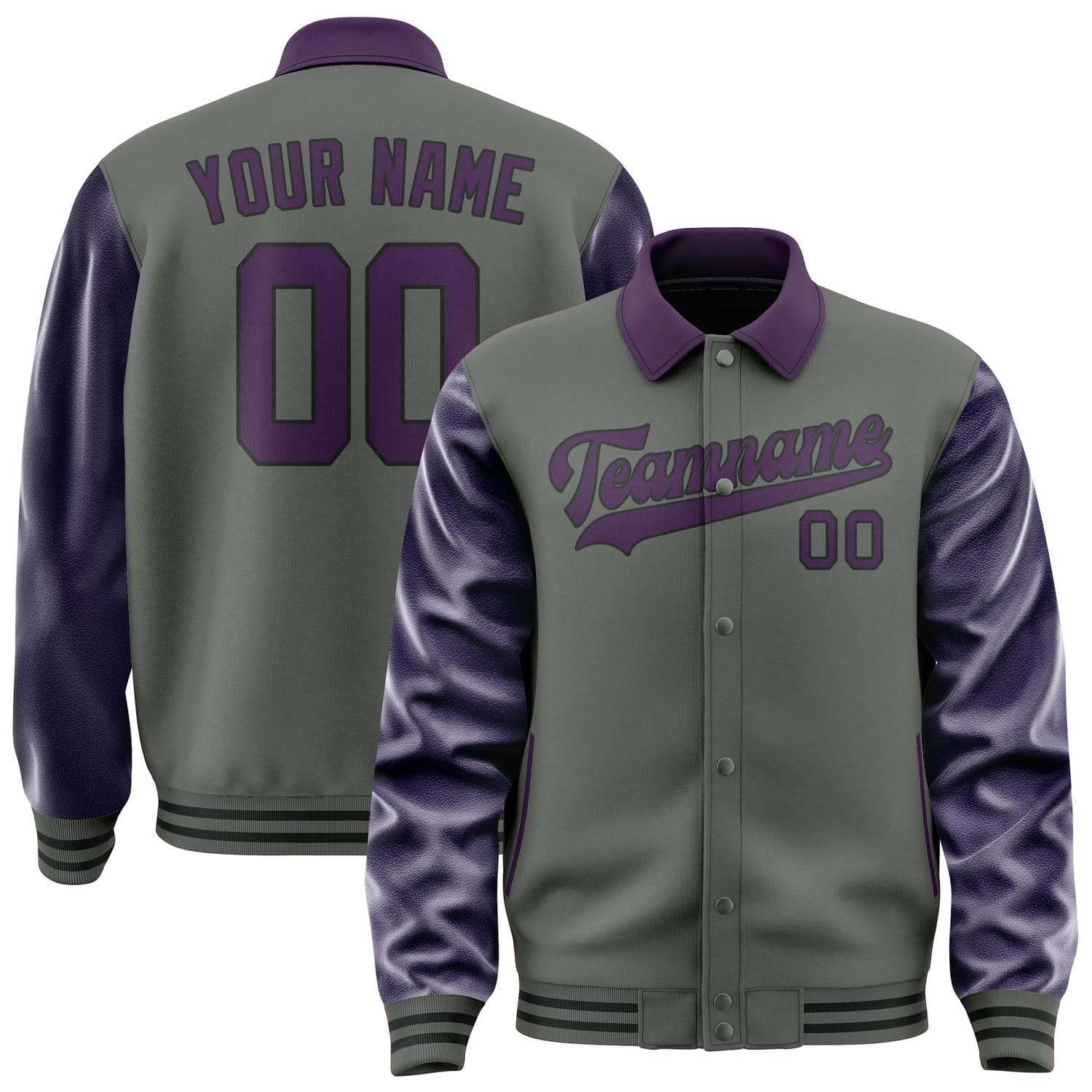 Custom Dark Grey Purple Jacket