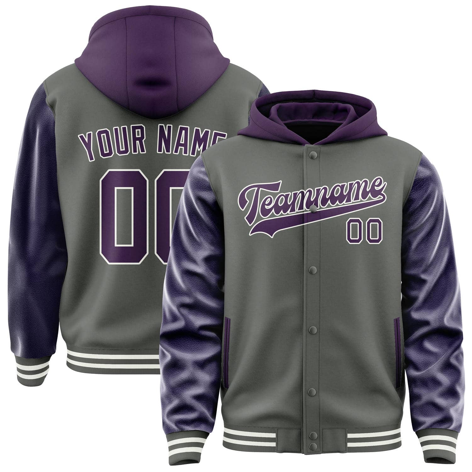 Custom Dark Grey Purple Jacket