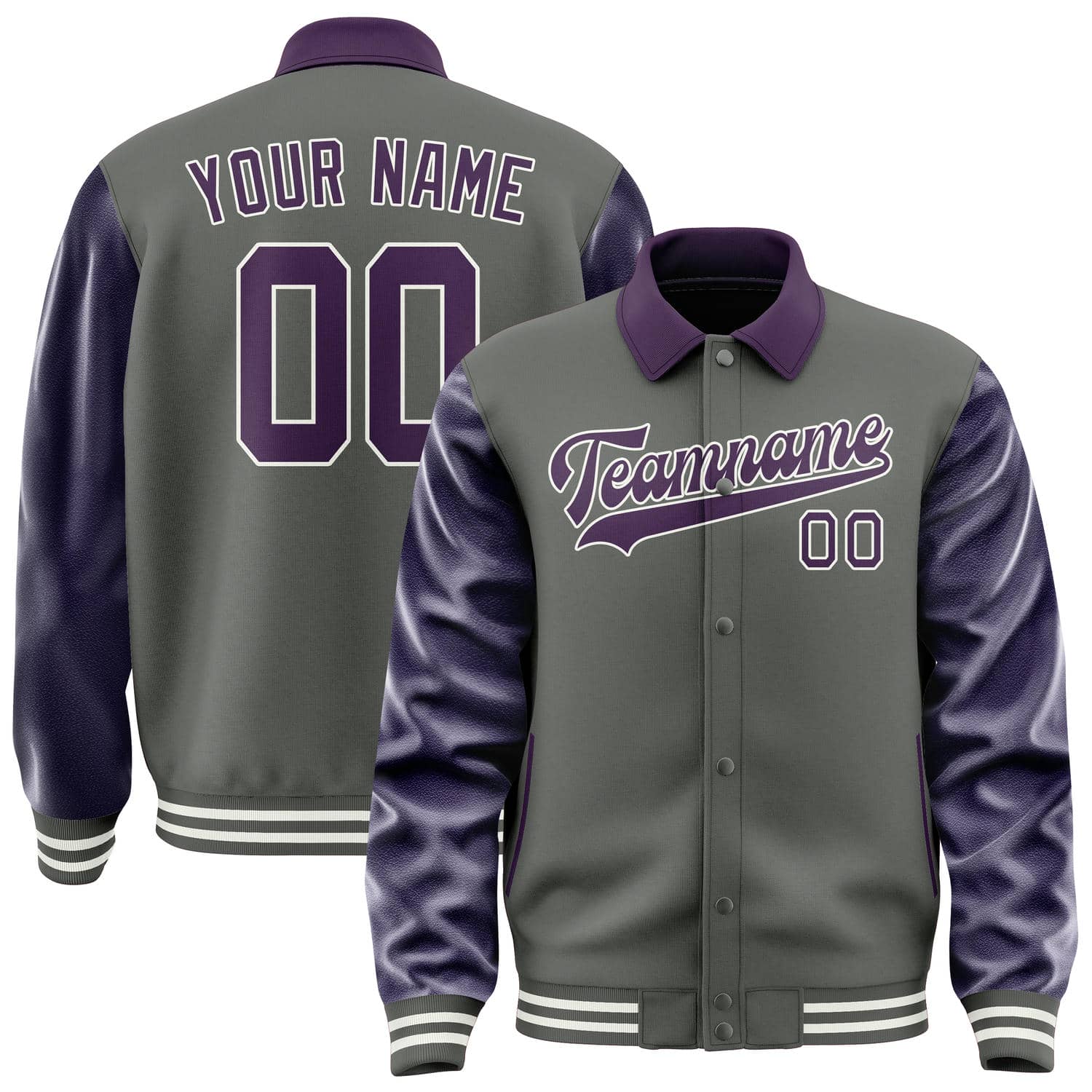 Custom Dark Grey Purple Jacket