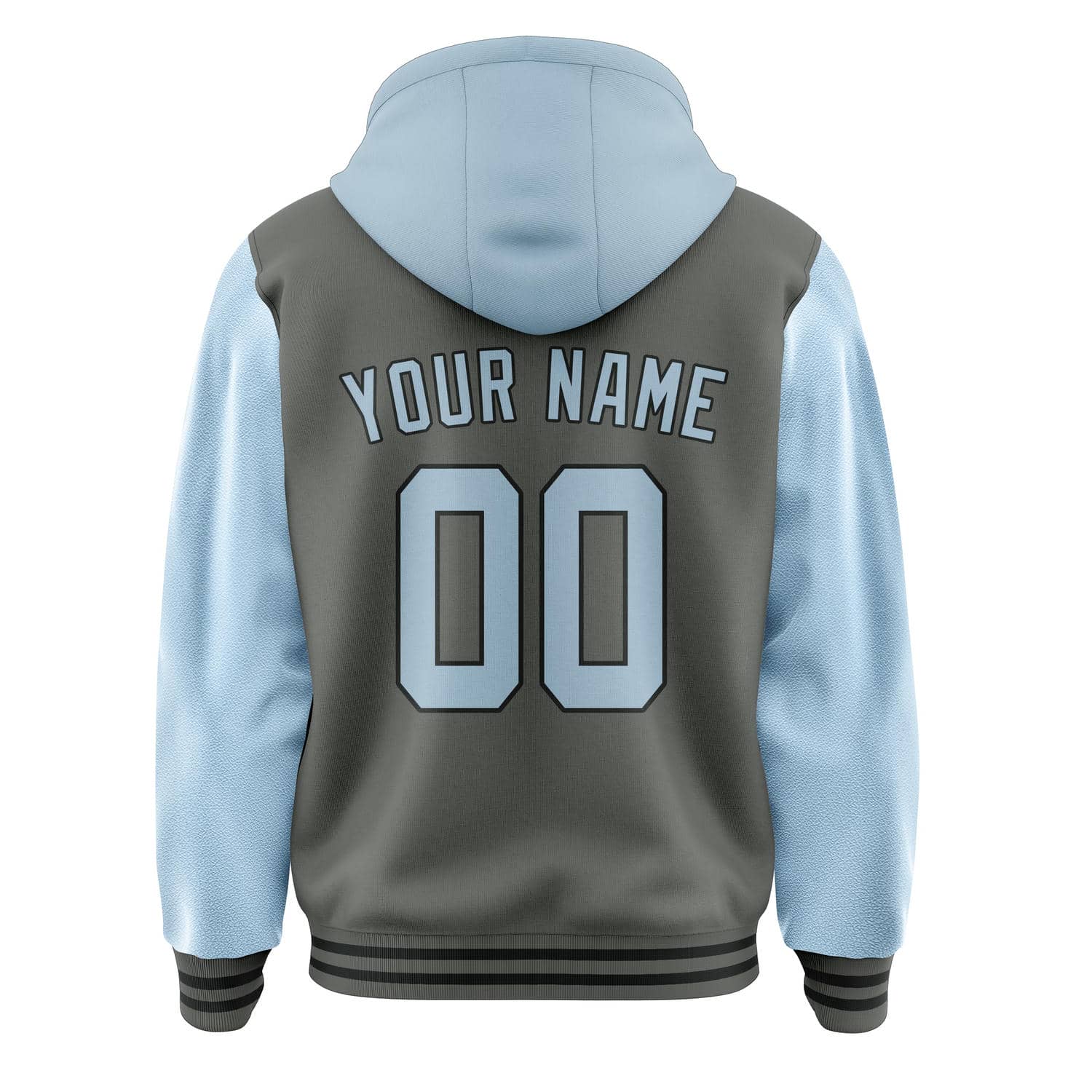 Custom Dark Grey Light Blue Jacket