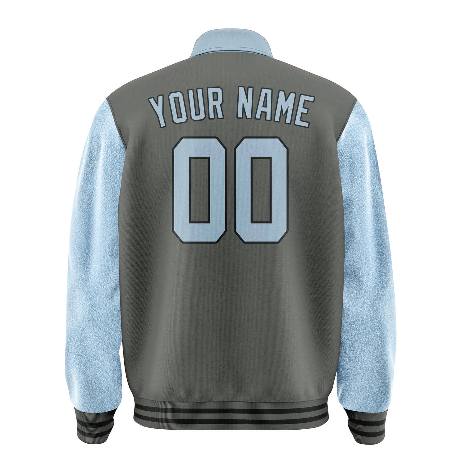Custom Dark Grey Light Blue Jacket