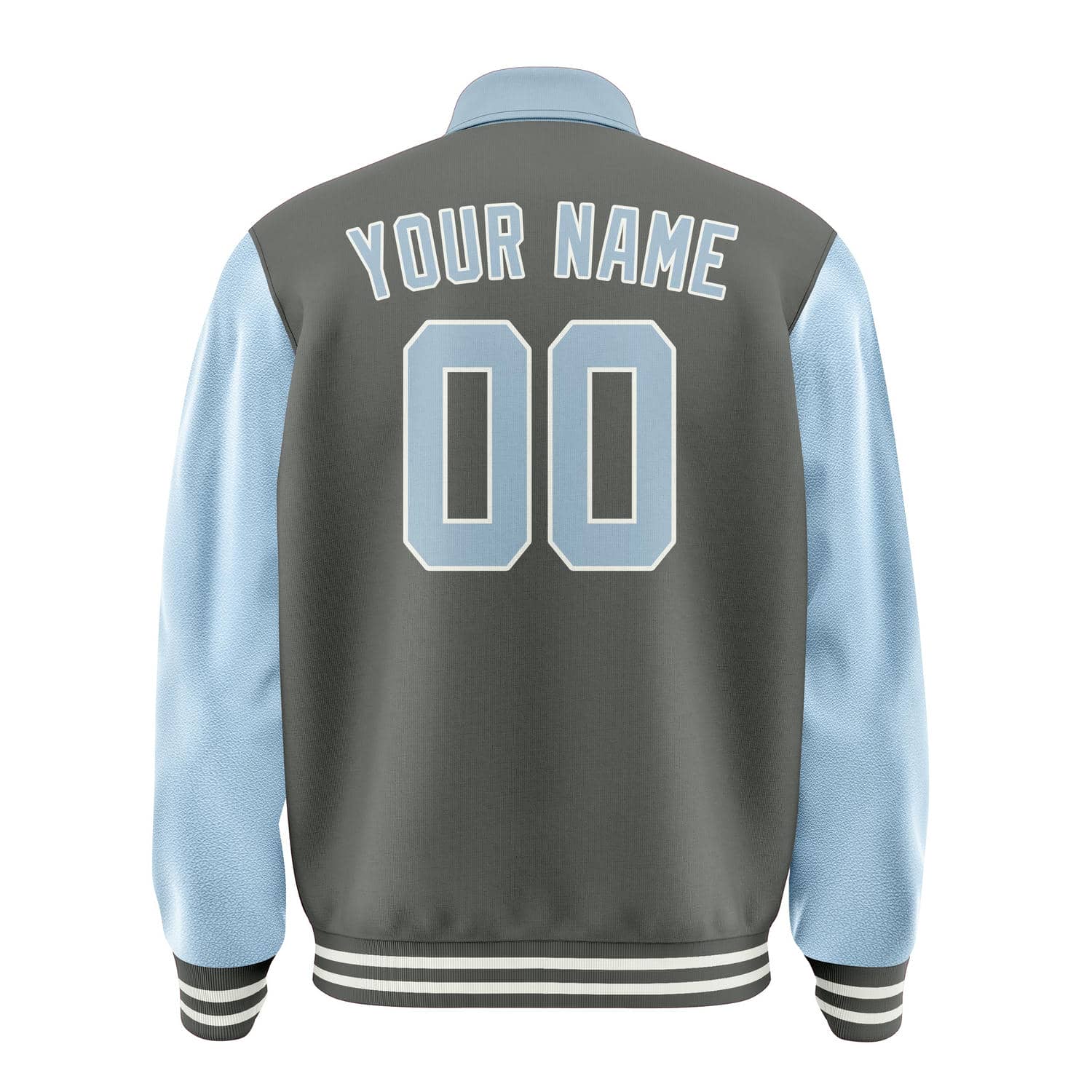 Custom Dark Grey Light Blue Jacket