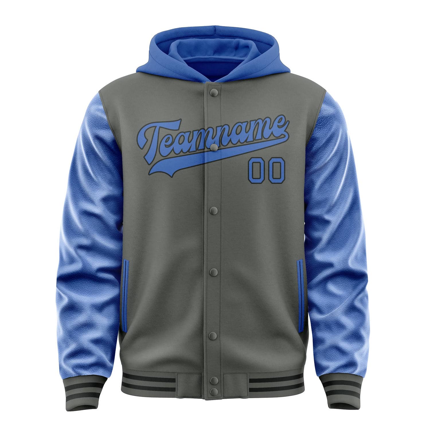 Custom Dark Grey Sky Blue Jacket