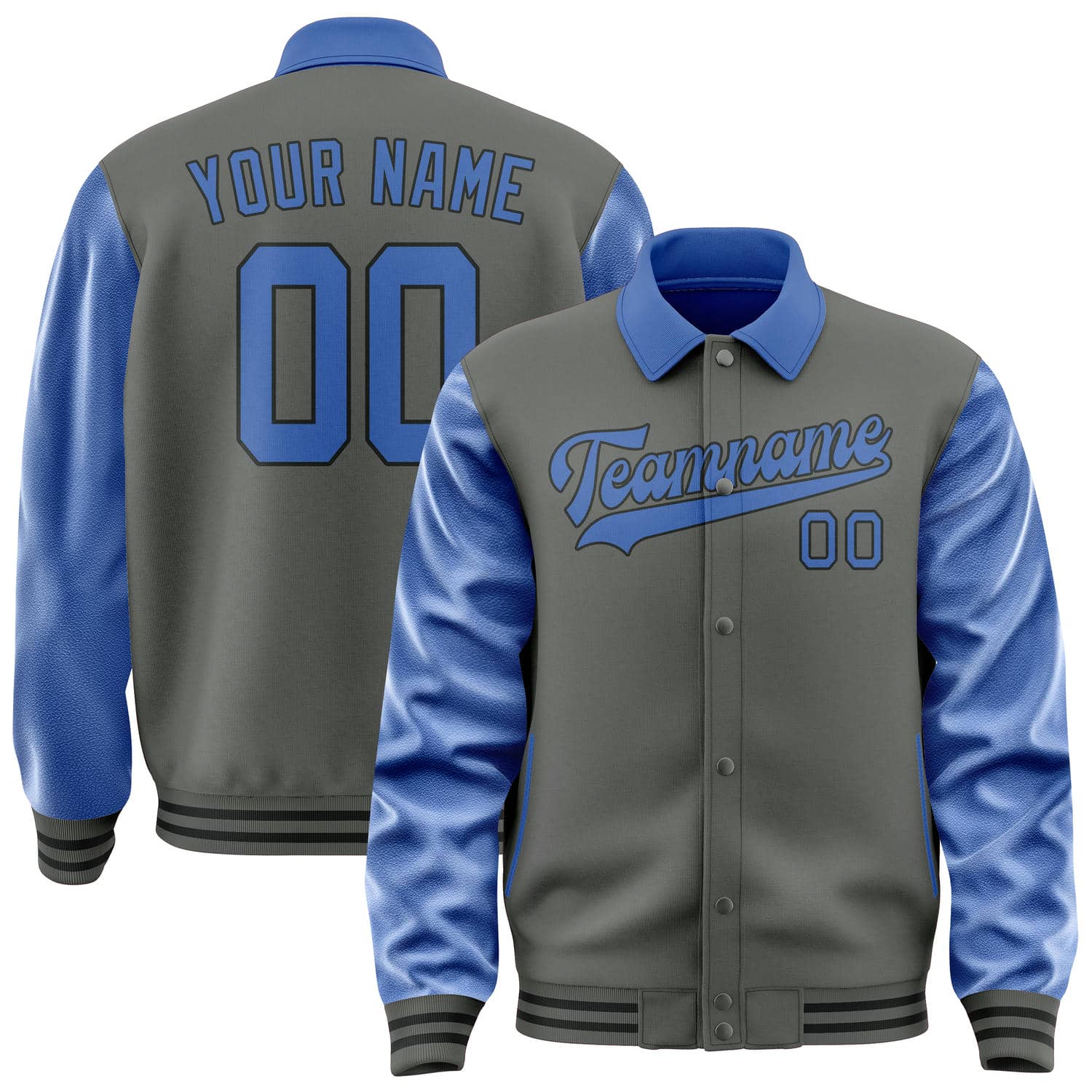 Custom Dark Grey Sky Blue Jacket