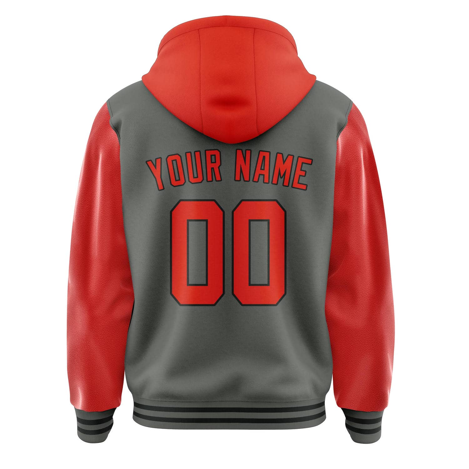 Custom Dark Grey Orange Red Jacket