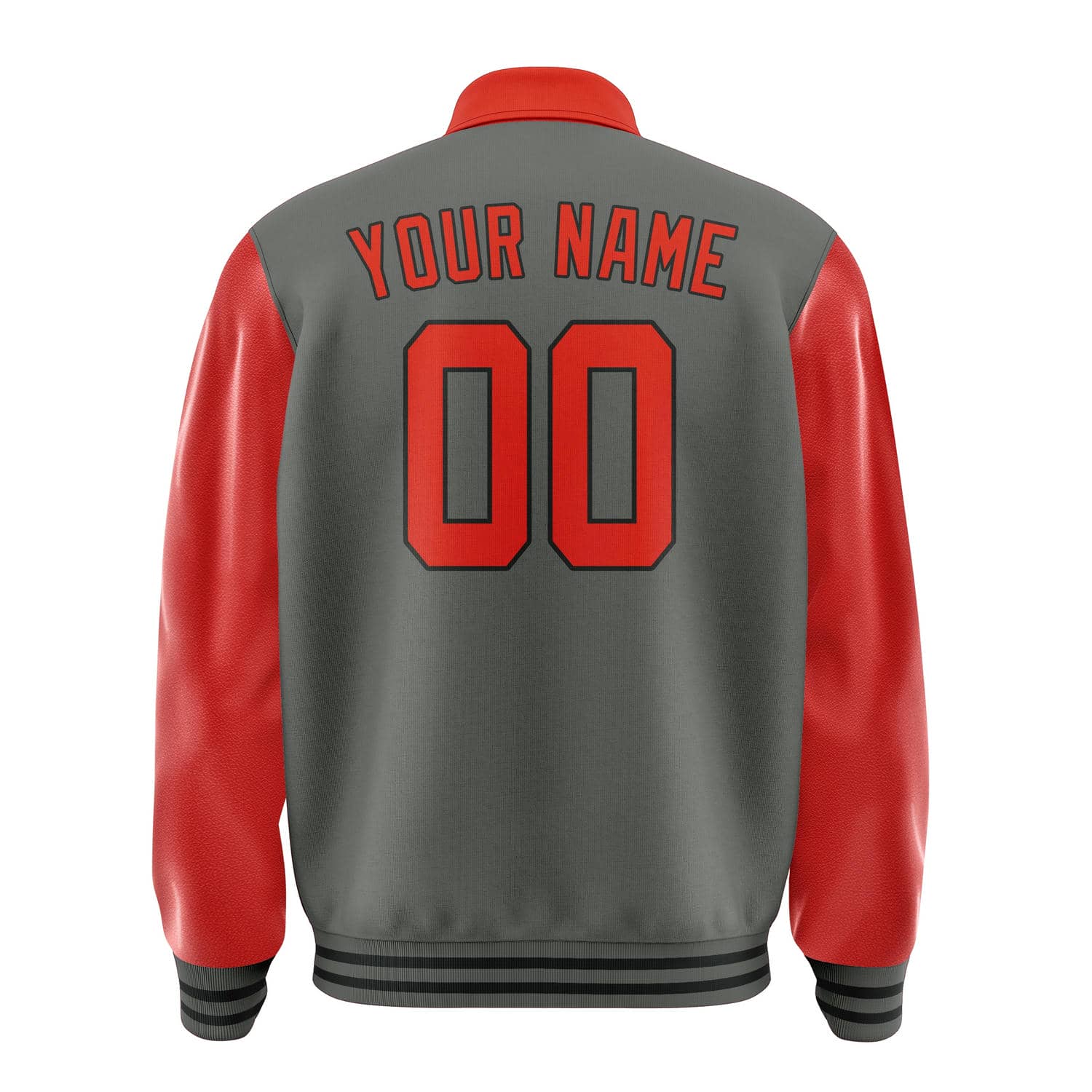Custom Dark Grey Orange Red Jacket