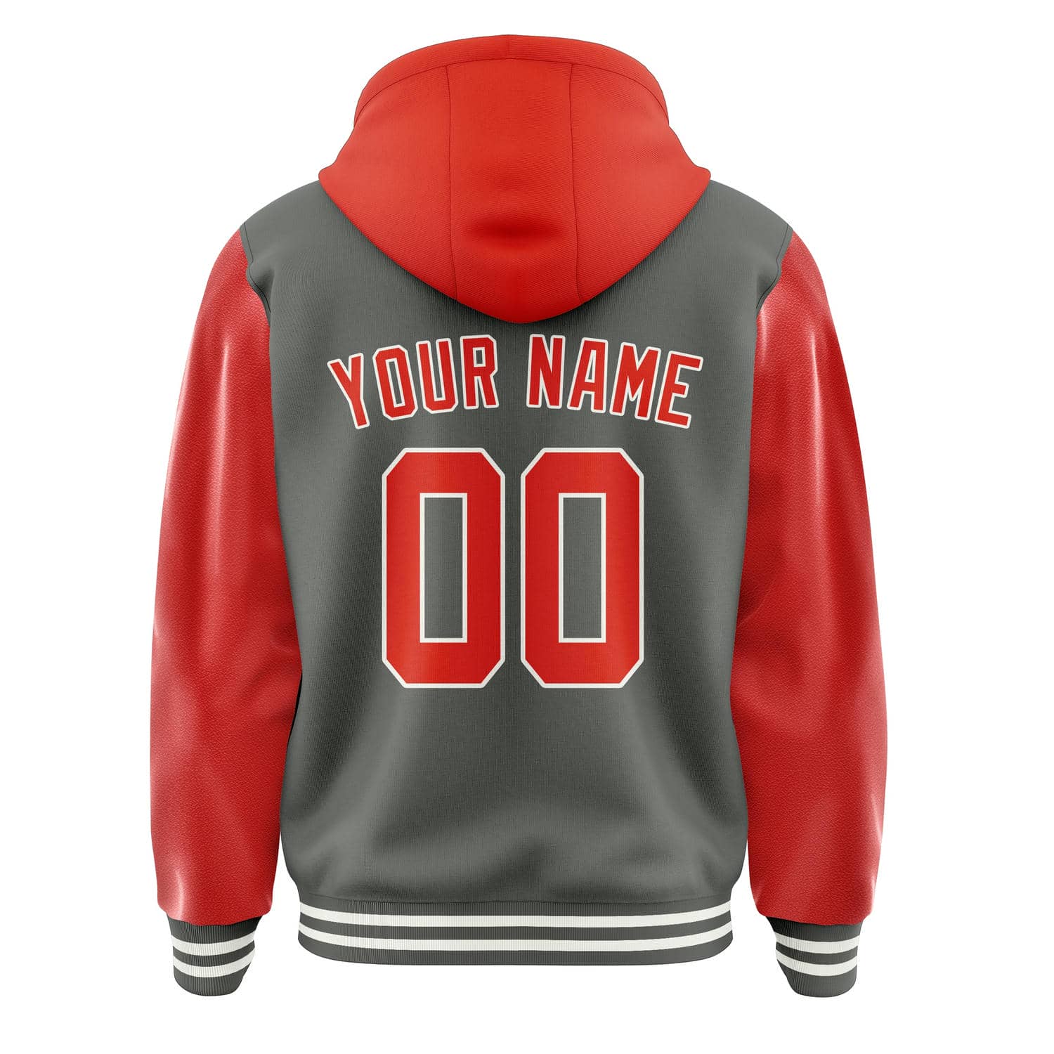 Custom Dark Grey Orange Red Jacket