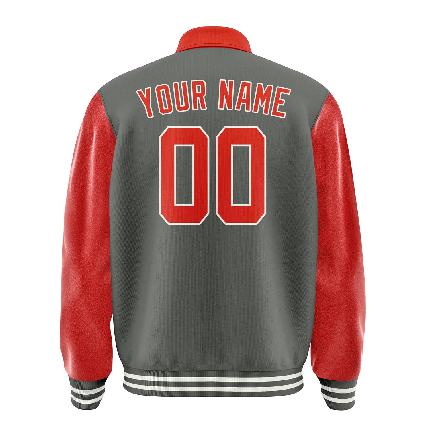 Custom Dark Grey Orange Red Jacket