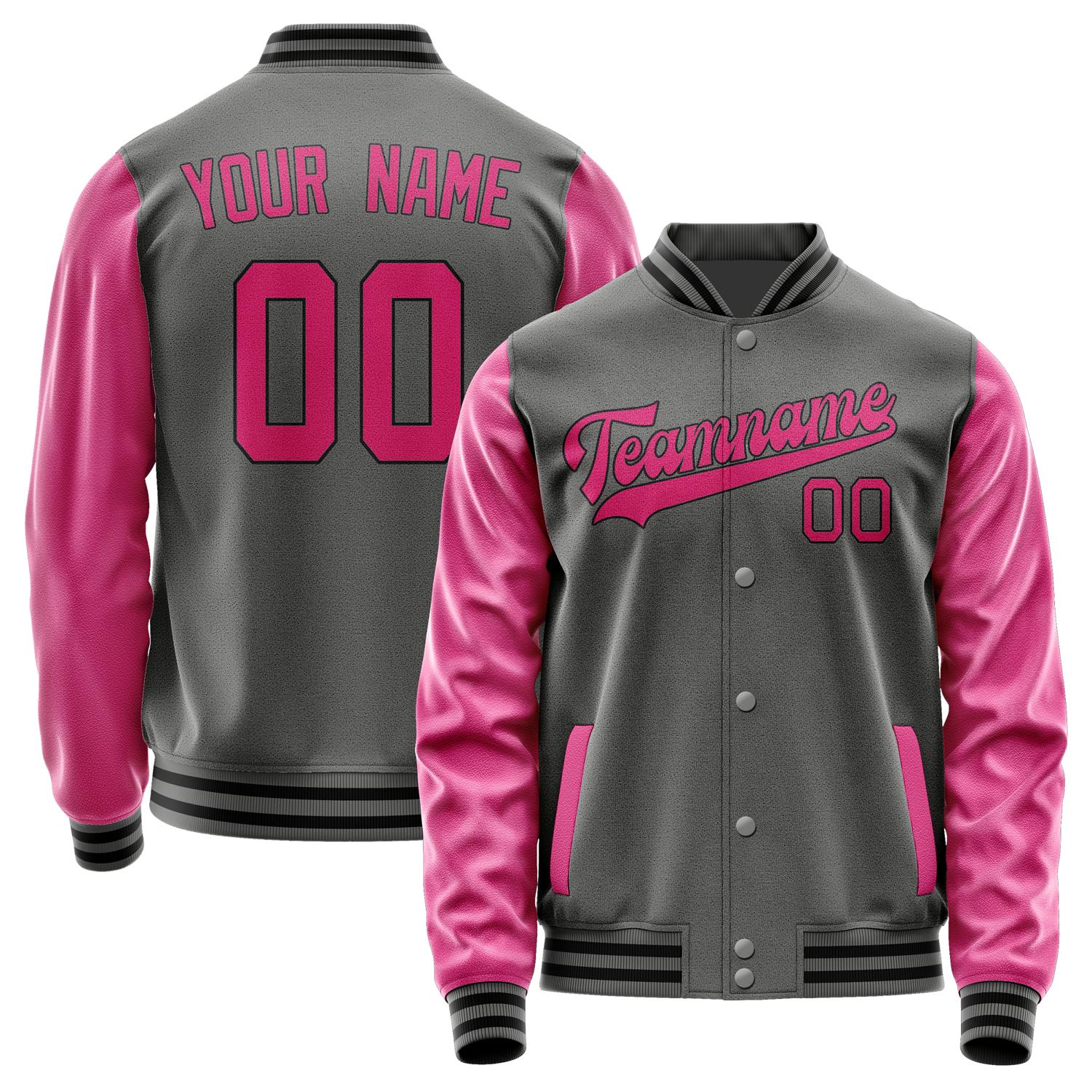 Custom Dark Grey Pink Jacket JA2020132017B31713