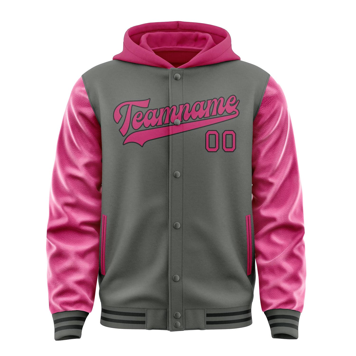 Custom Dark Grey Pink Jacket