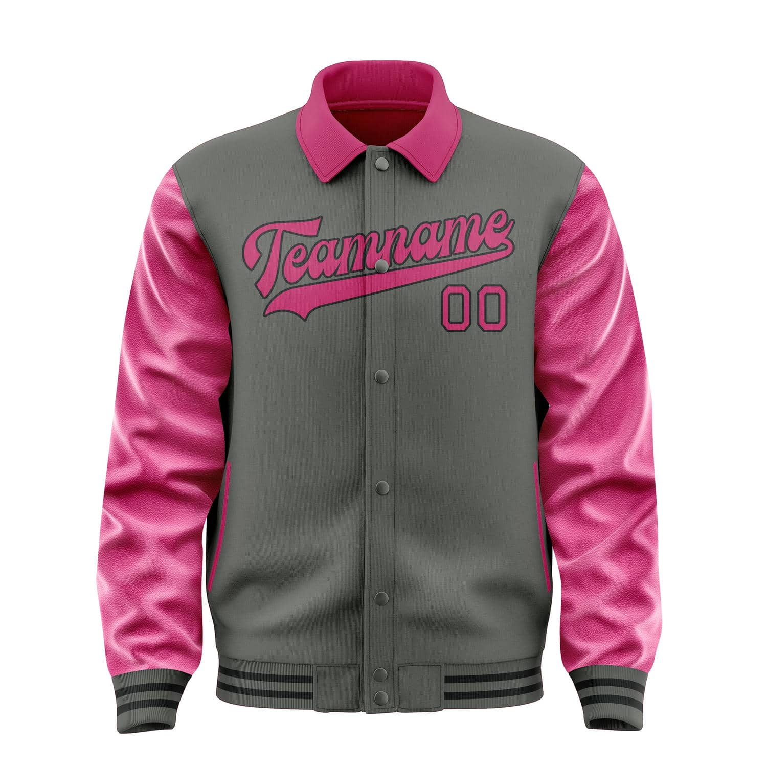 Custom Dark Grey Pink Jacket