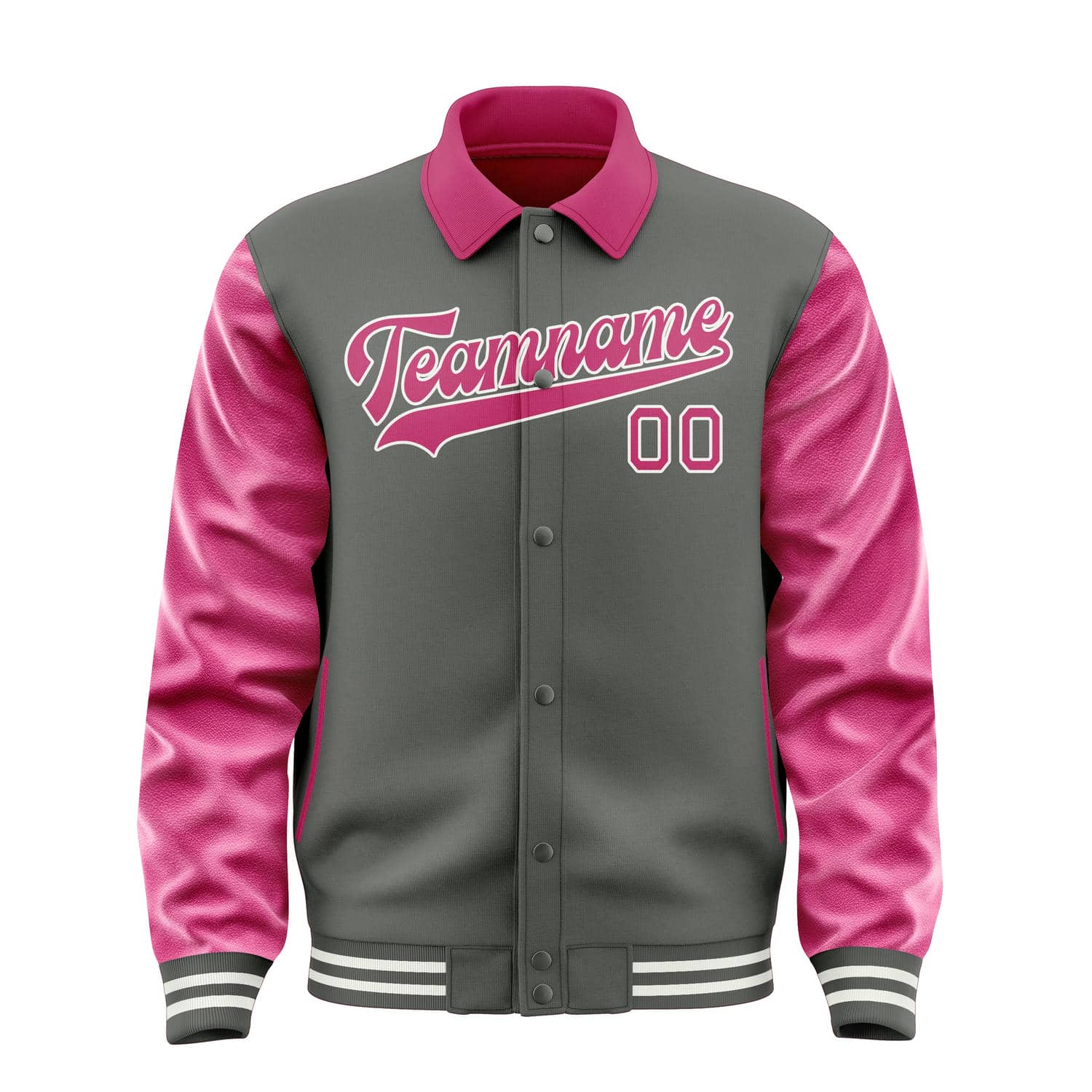 Custom Dark Grey Pink Jacket