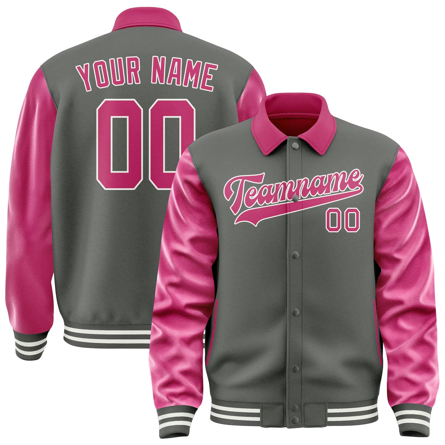 Custom Dark Grey Pink Jacket