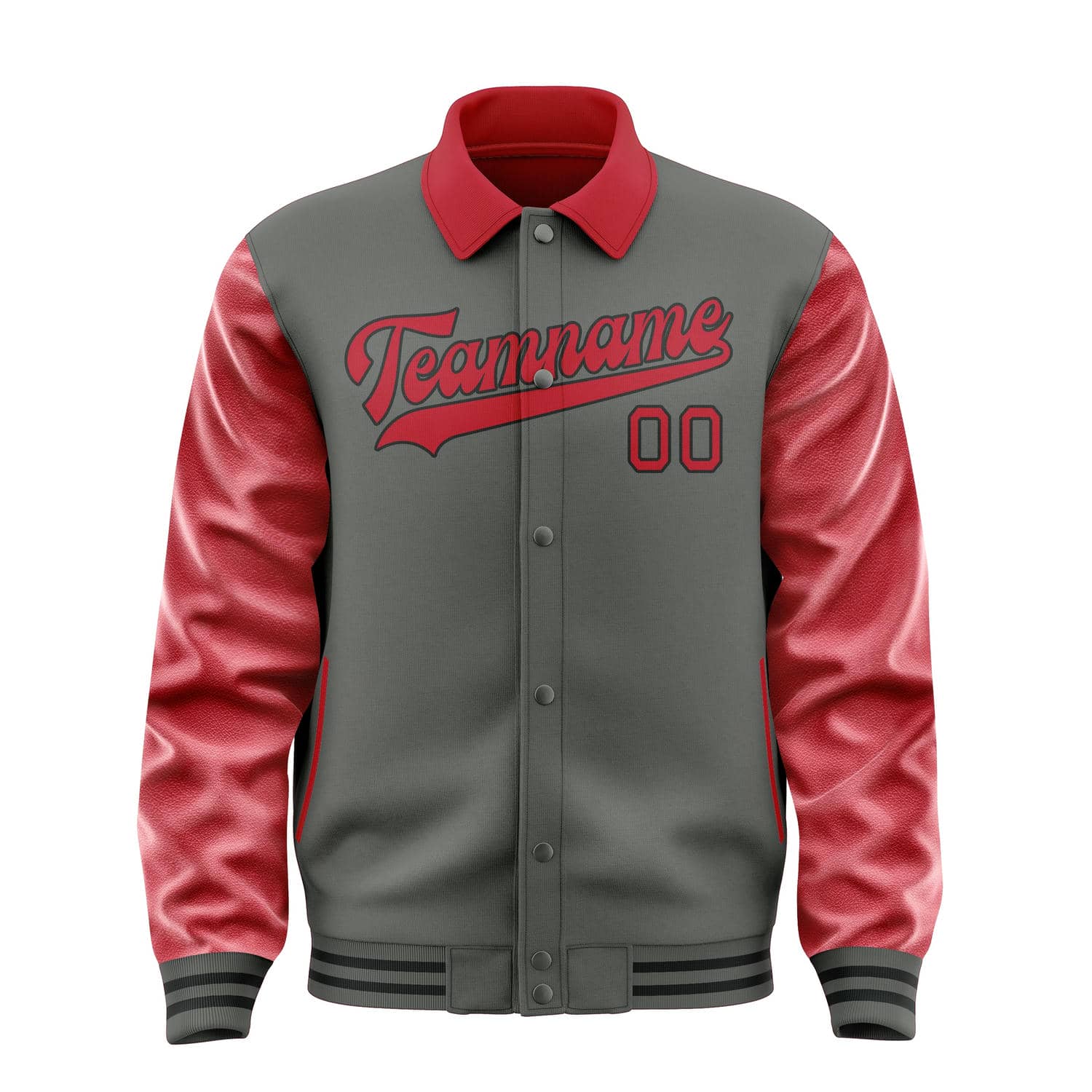 Custom Dark Grey Red Jacket