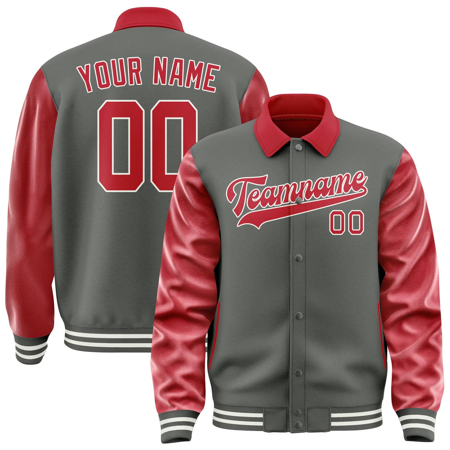 Custom Dark Grey Red Jacket