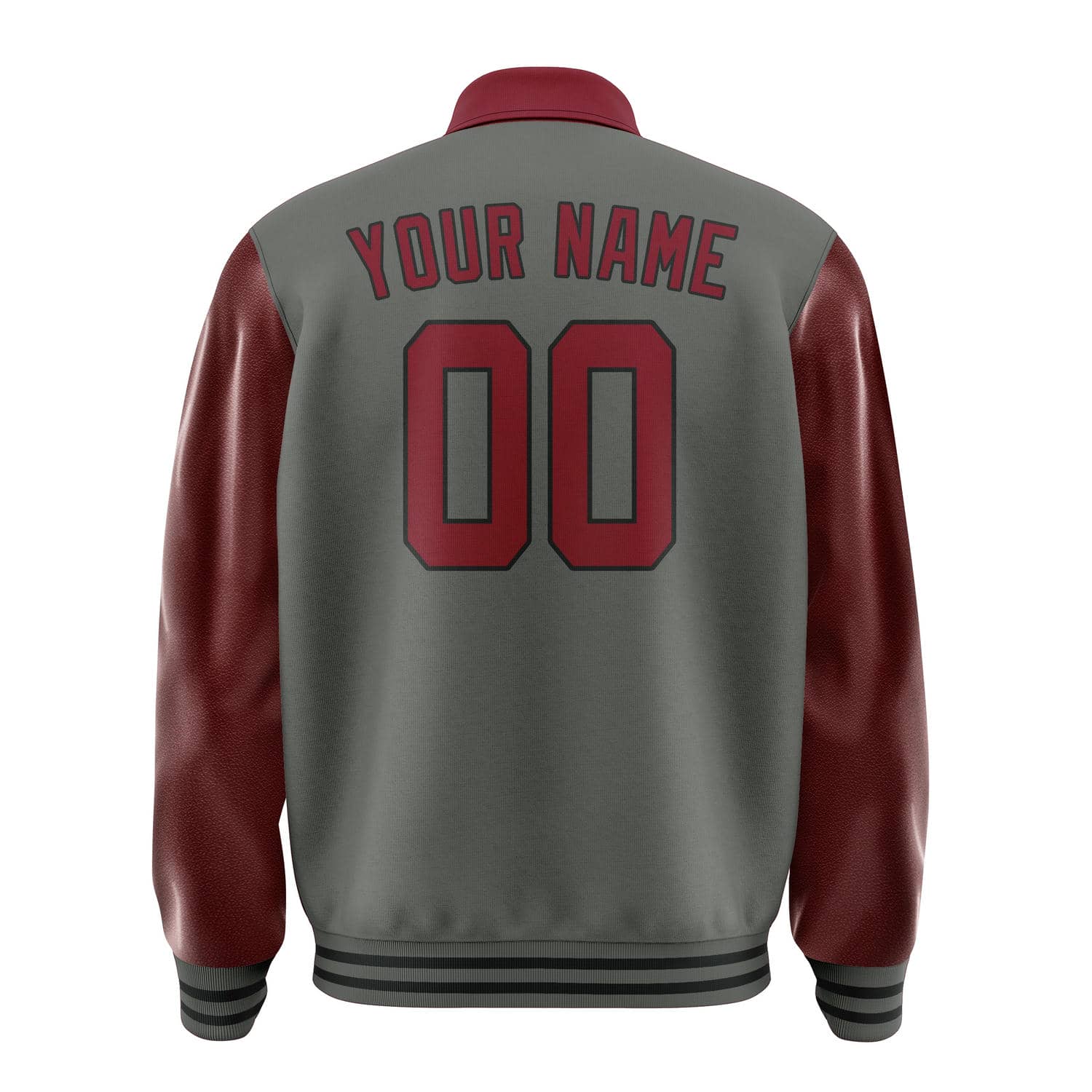 Custom Dark Grey Crimson Red Jacket