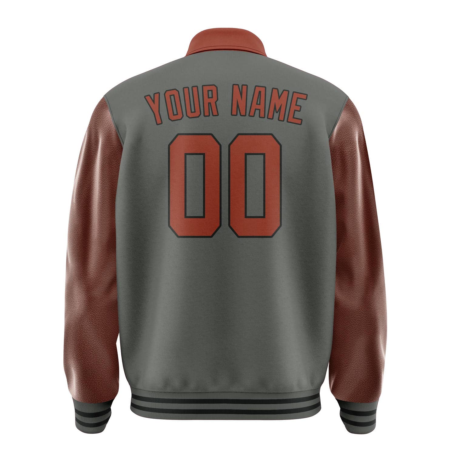 Custom Dark Grey Coral Red Jacket