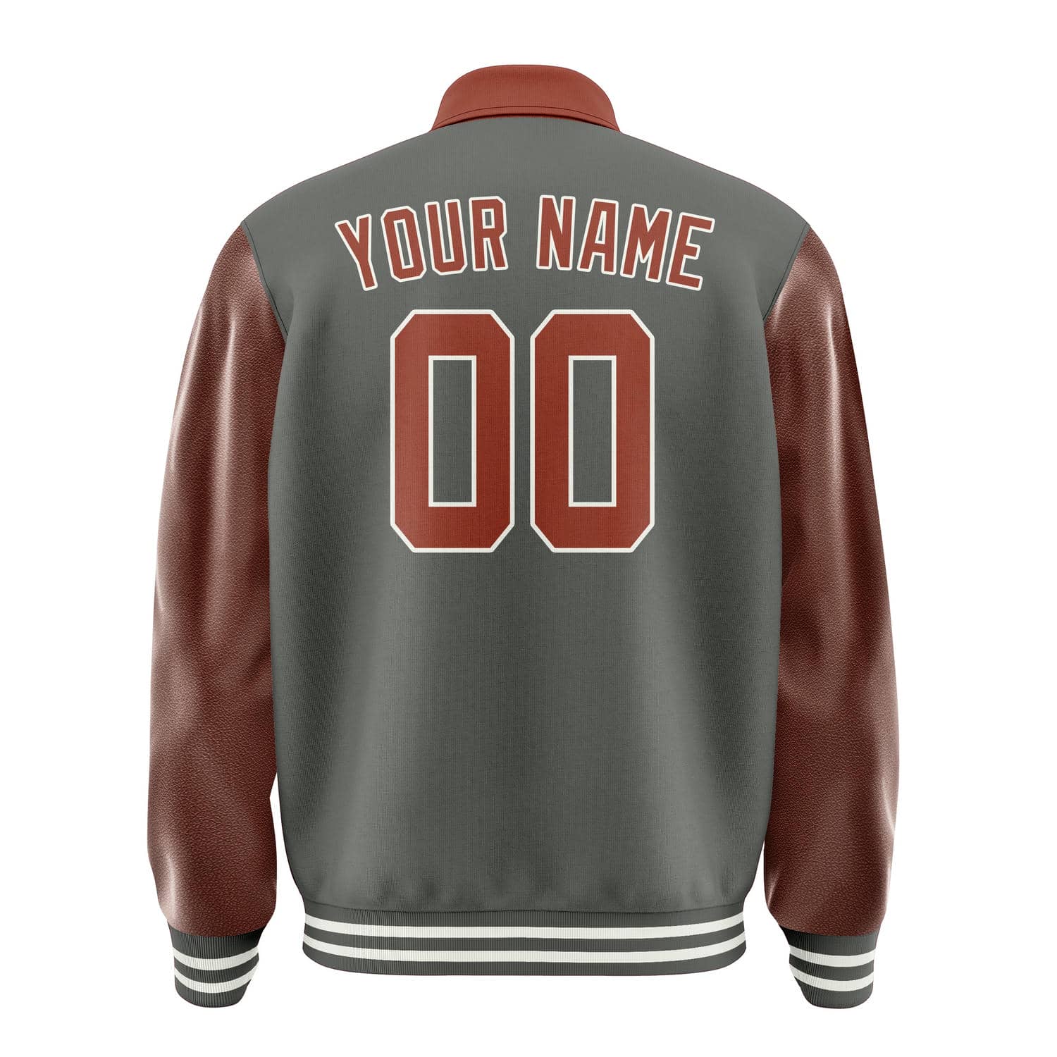 Custom Dark Grey Coral Red Jacket