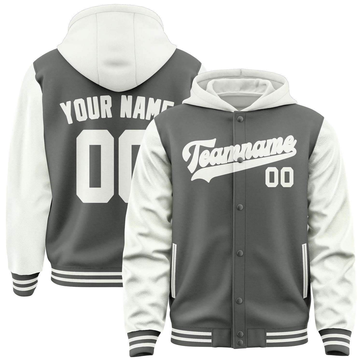 Custom Dark Grey White Jacket