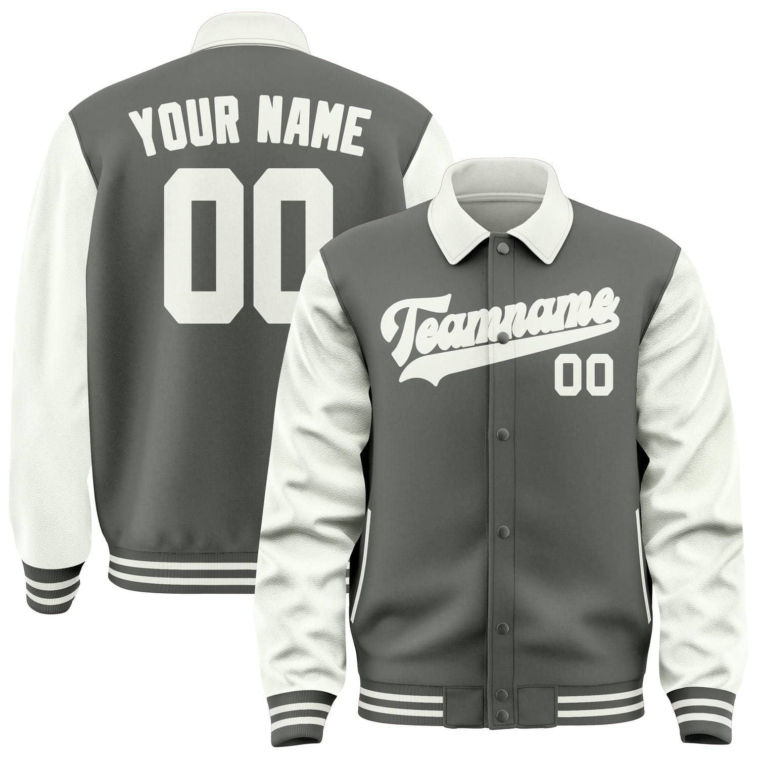 Custom Dark Grey White Jacket