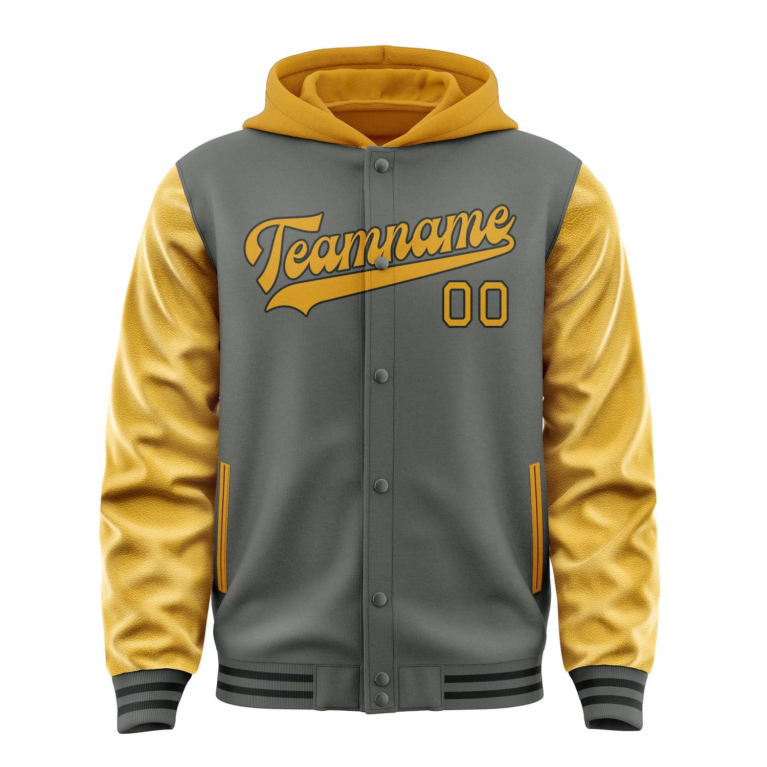 Custom Dark Grey Yellow Jacket