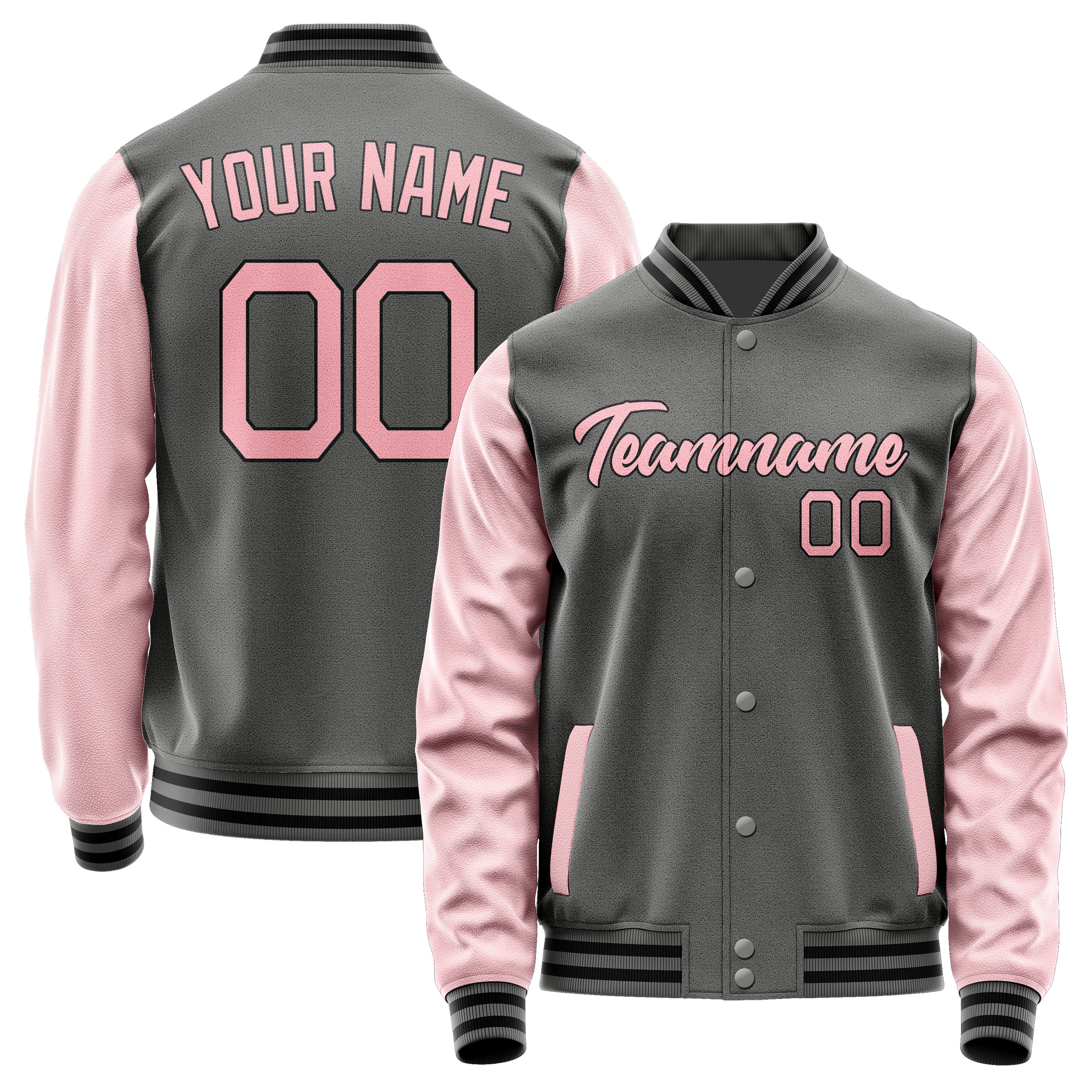 Custom Dark Grey Light Pink Jacket JA2020212017B21721