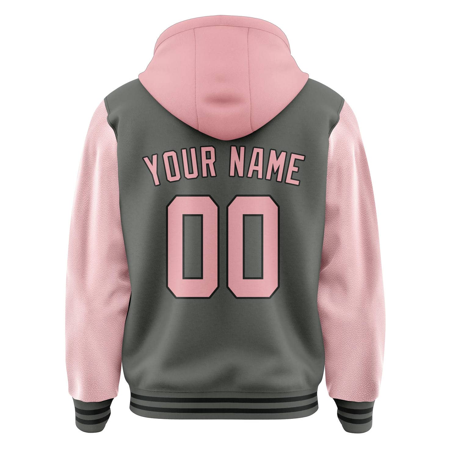 Custom Dark Grey Light Pink Jacket